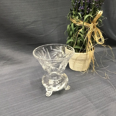 Small Pinwheel Footed Glass Vase