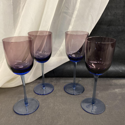 Set 4 Wine Glasses – Purple & Blue
