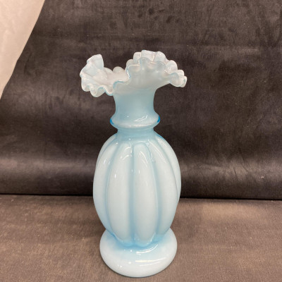 Fenton Glass Vase – Light Blue