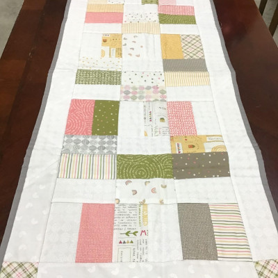 Hand Quilted Cotton Patchwork Table Runner