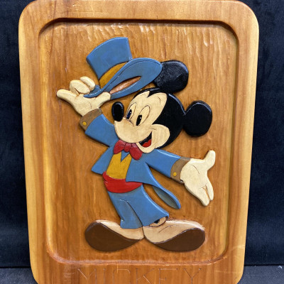 Carved Wood Plaque – Mickey