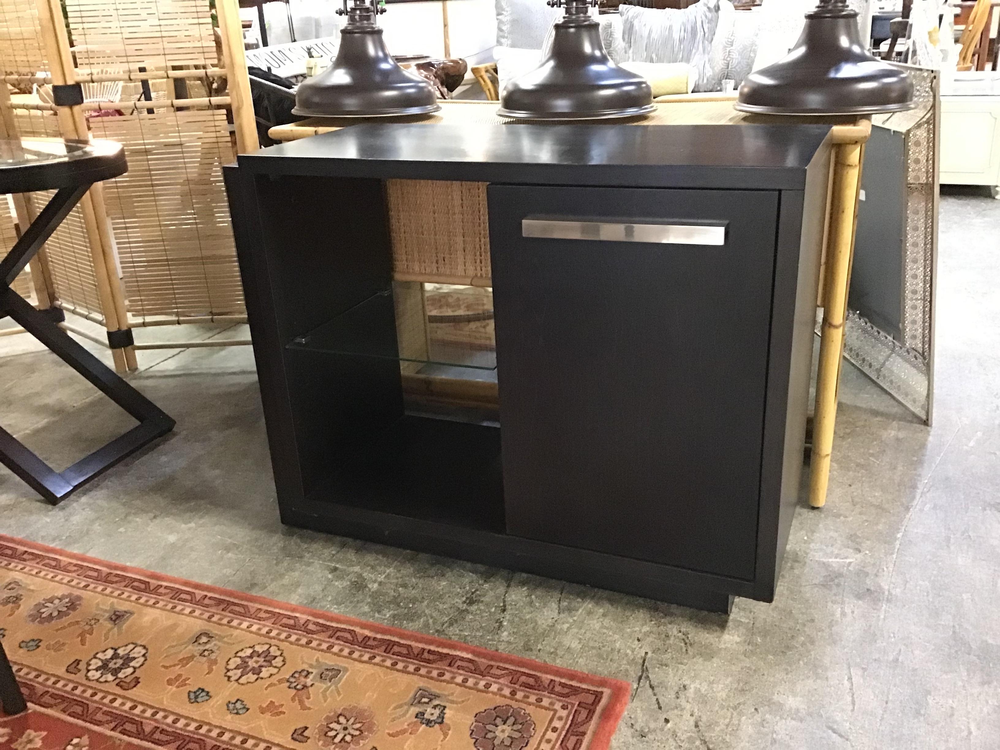 Charcoal Wood Console Cabinet