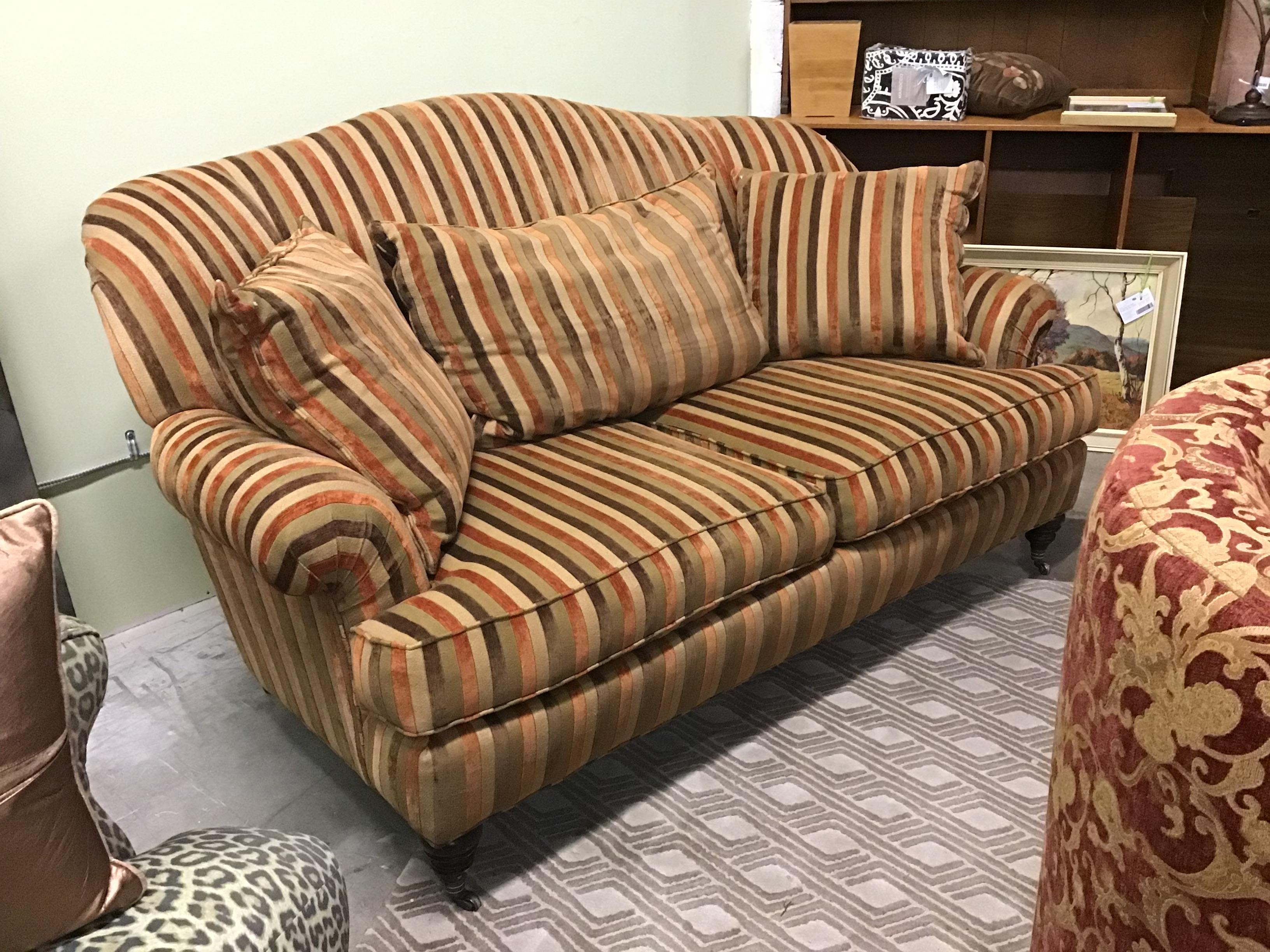HICKORY & WHITE Brown Rust Striped Love Seat