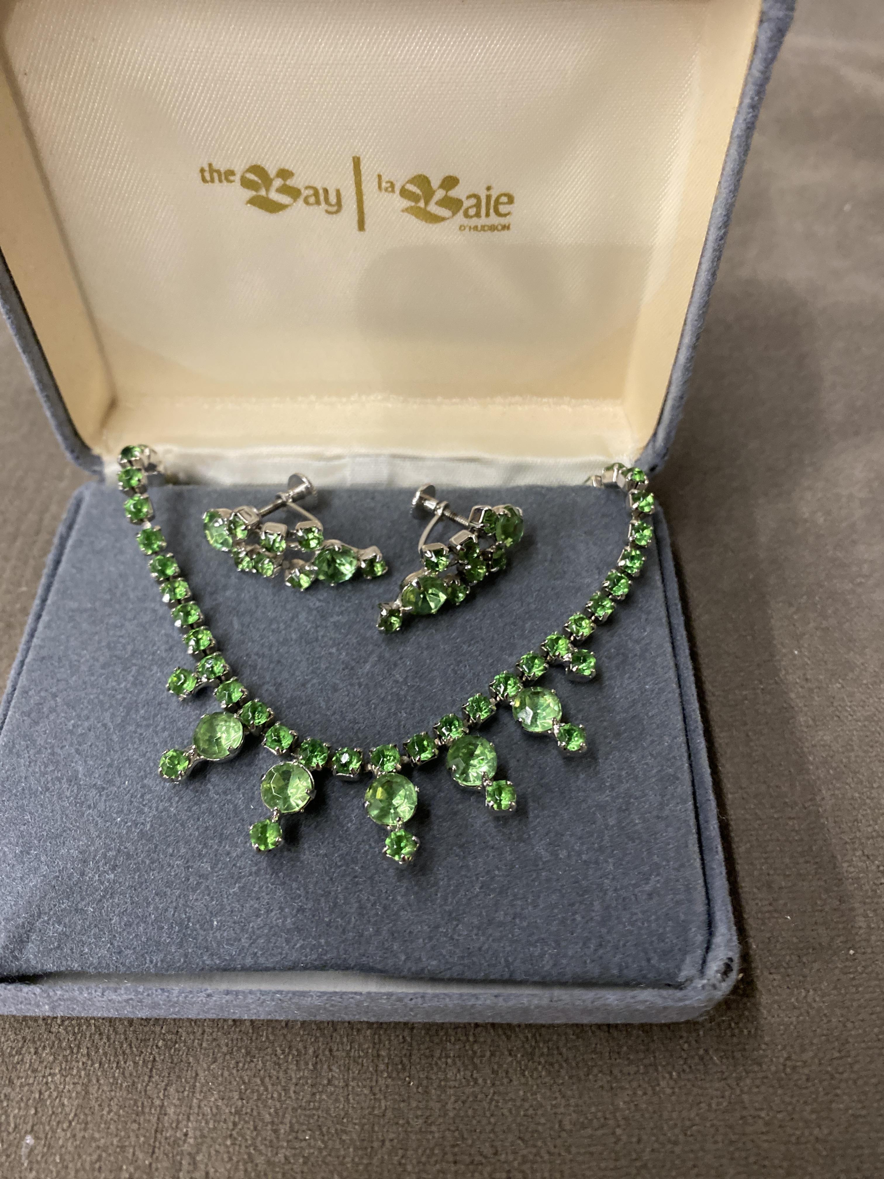 Rhinestone Necklace & Earrings