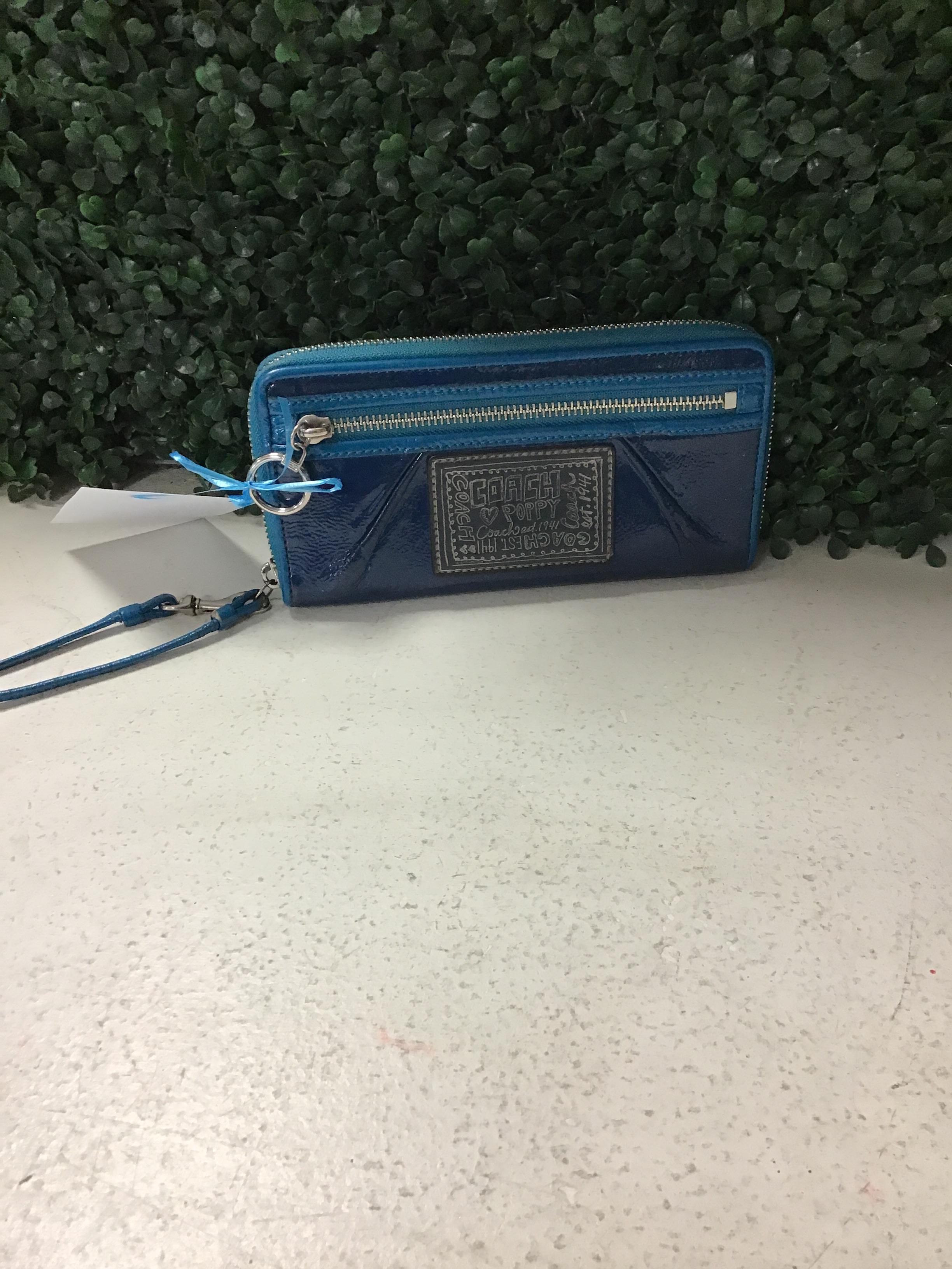 Blue Leather Coach Wallet