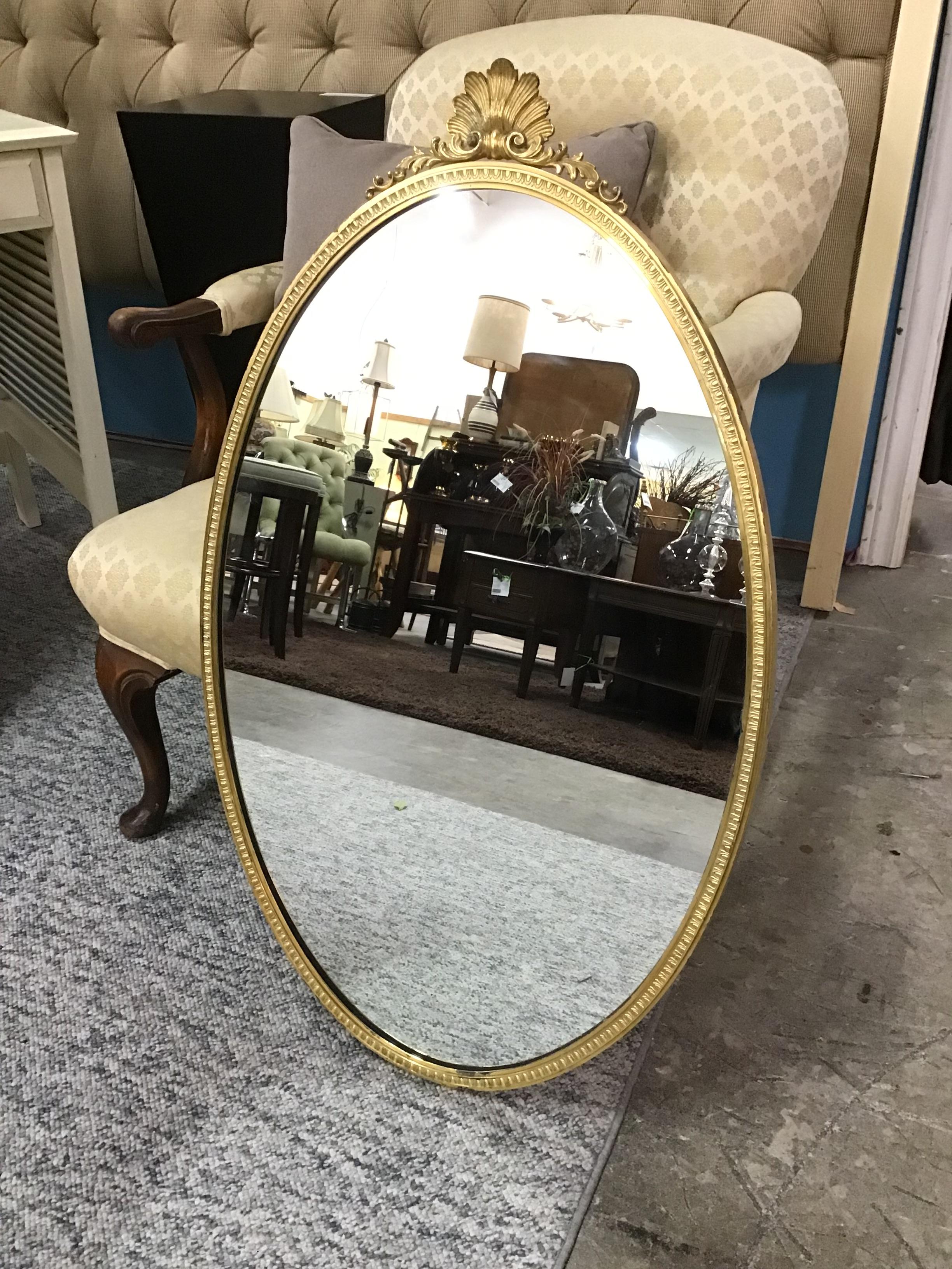 Vintage Oval Bronze Mirror