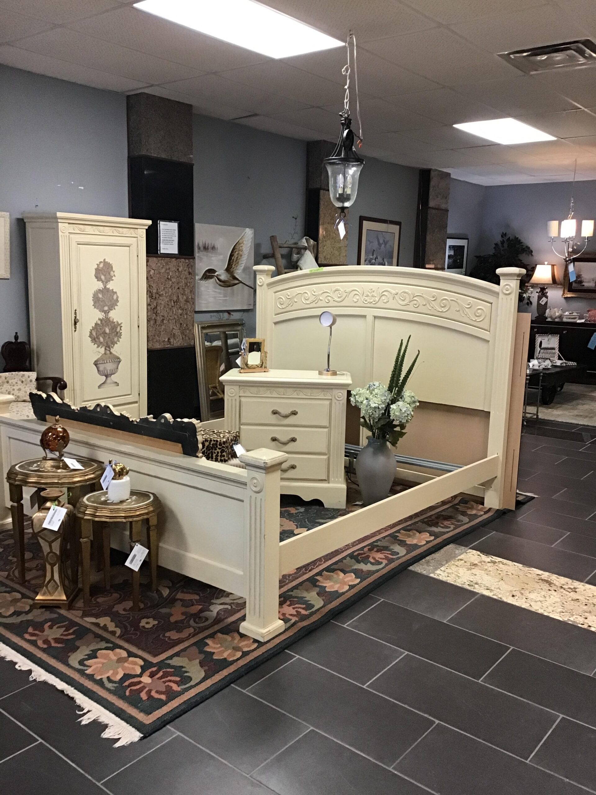 Beautiful Ivory KING Bed Frame