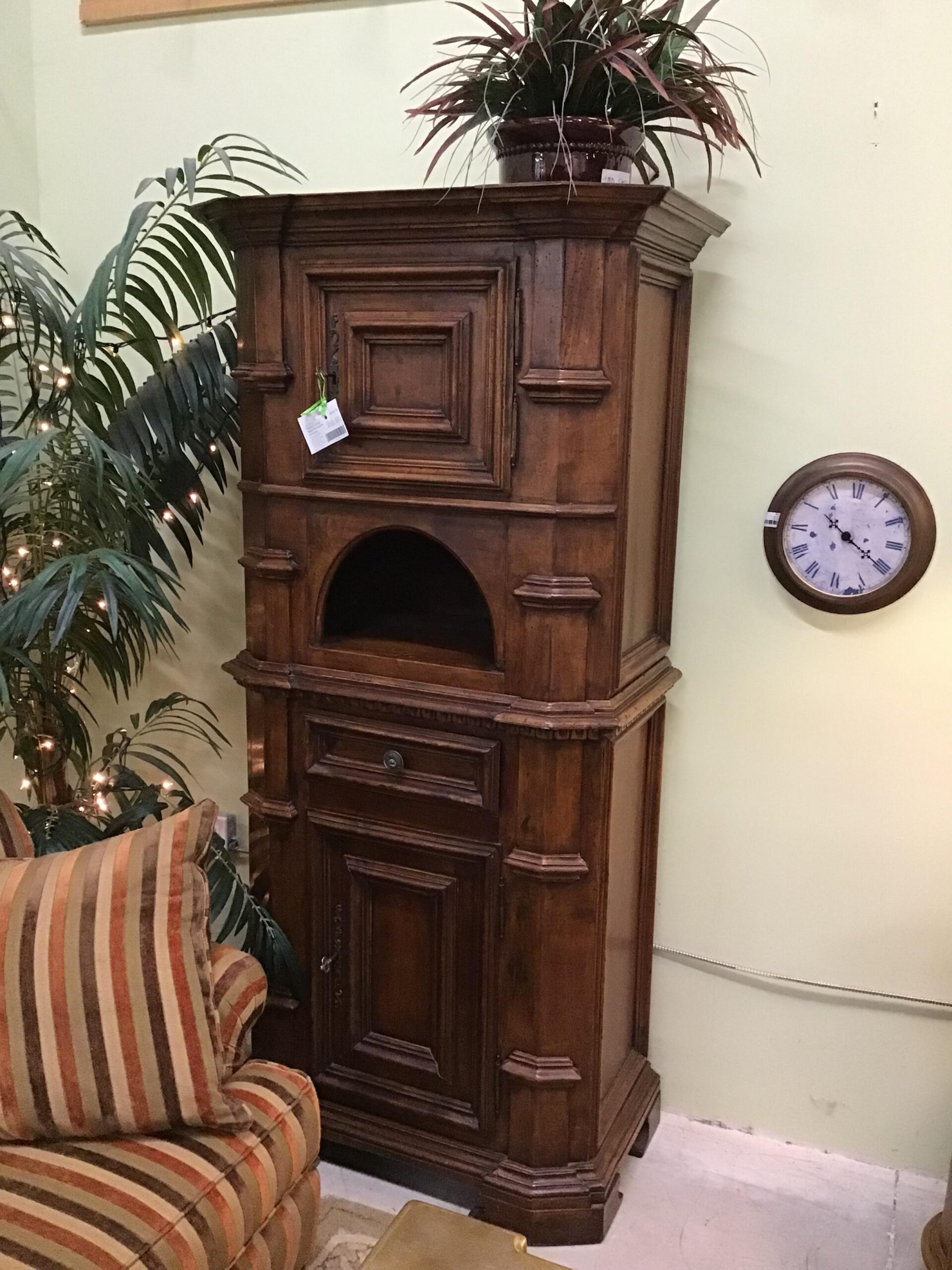 French Carved Wood Bonnetiere (Armoire)
