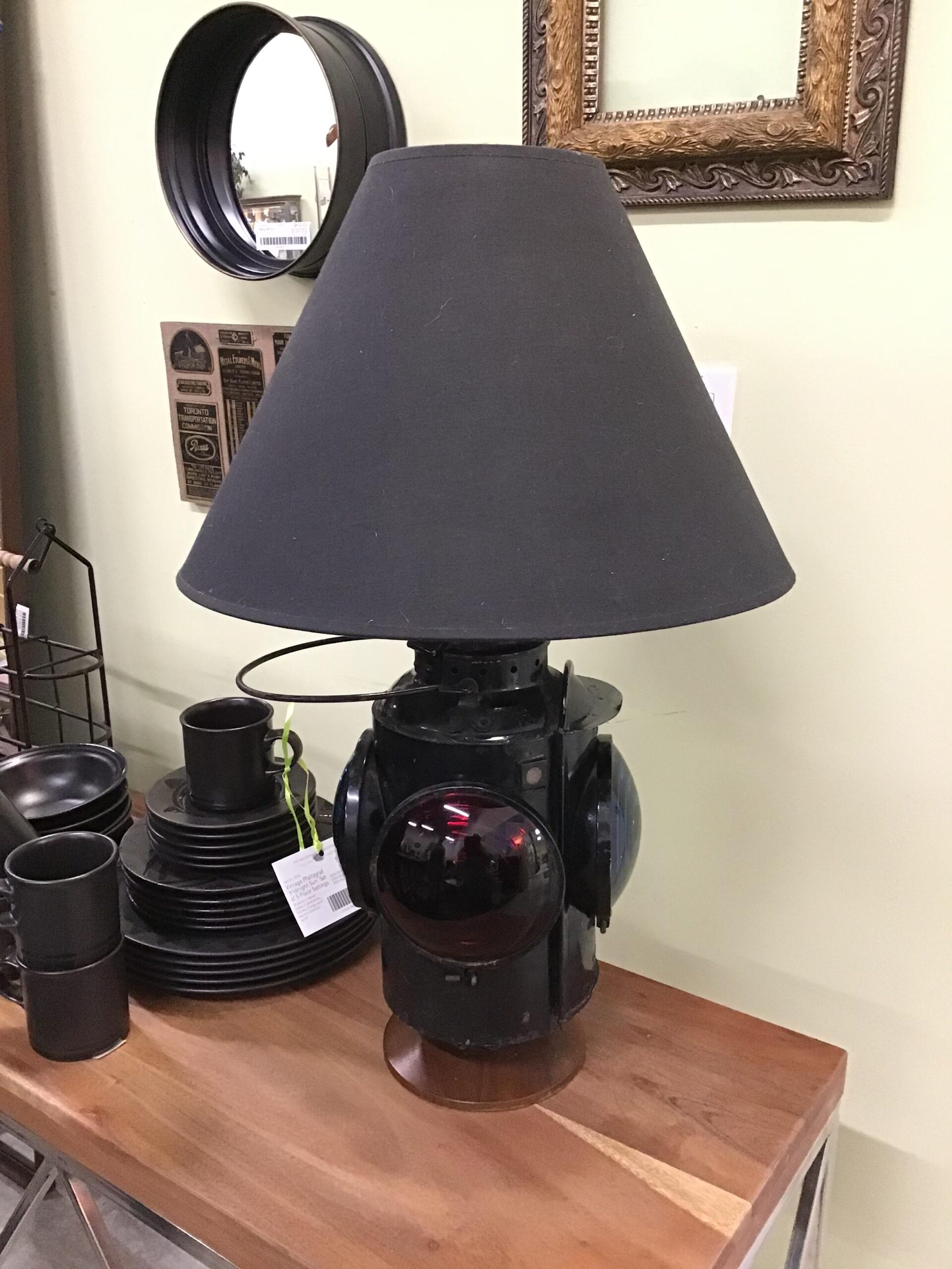 Antique Railroad Lantern Lamp