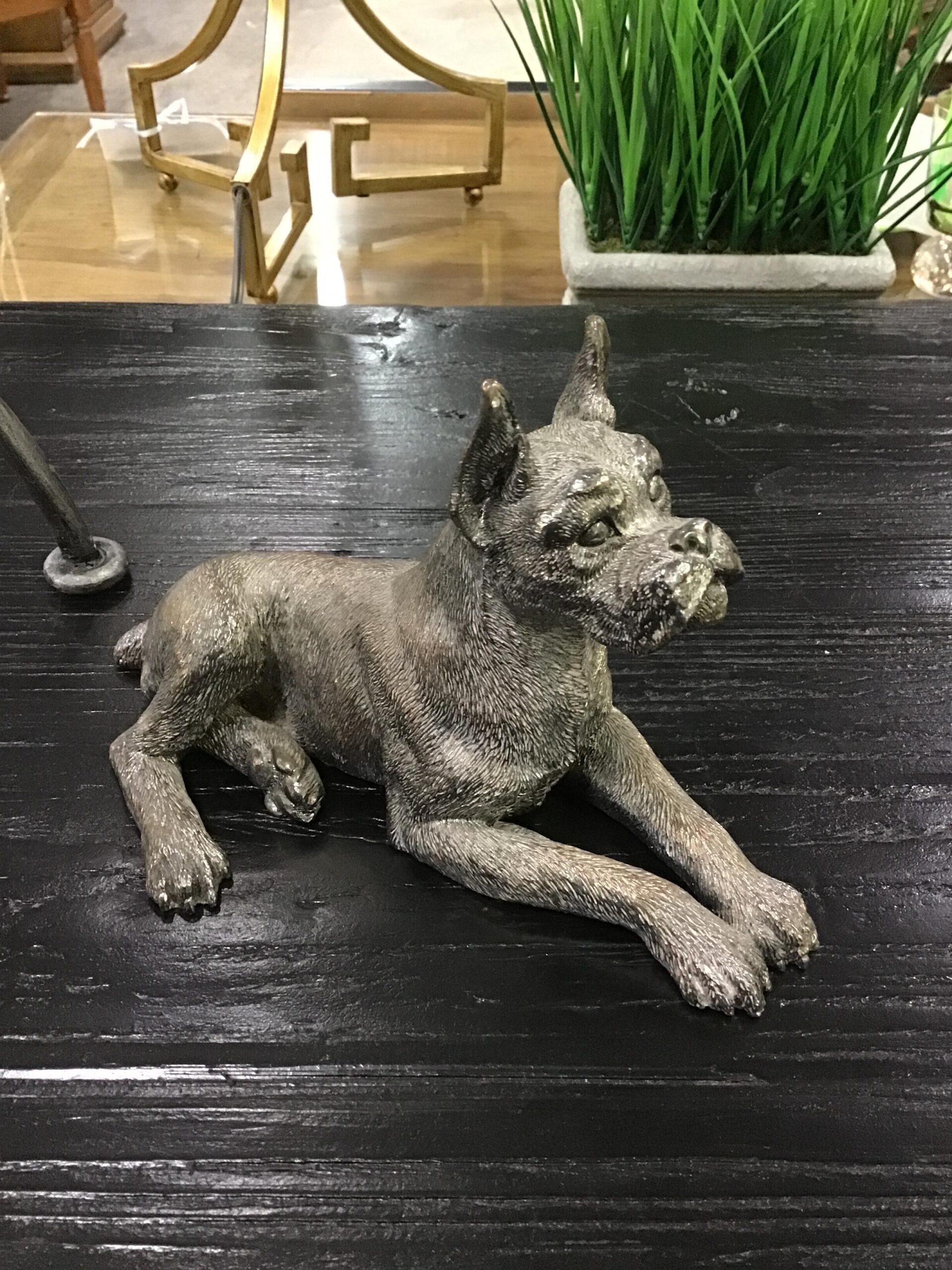 Pewter Metal Dog Figurine