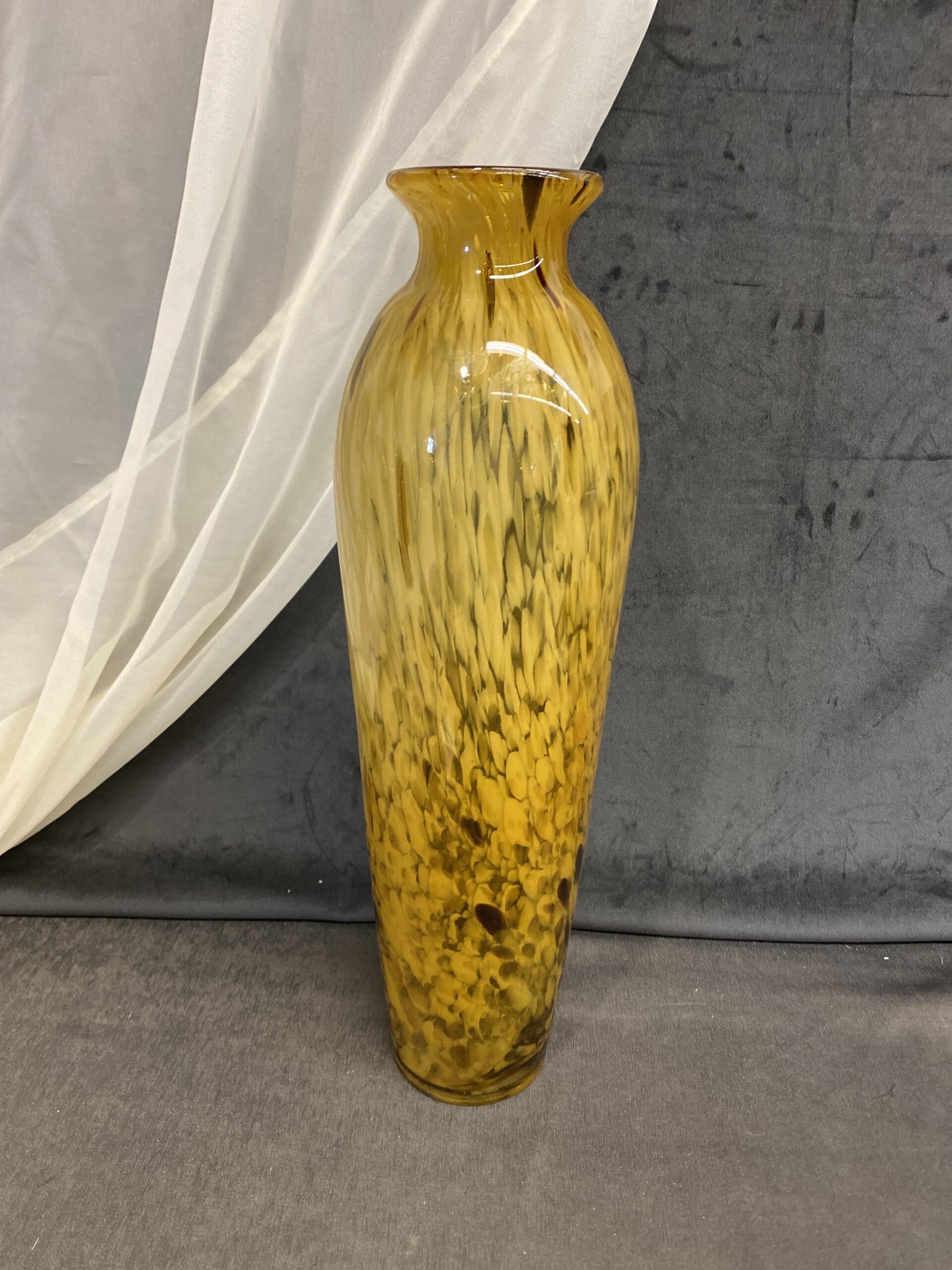 Art Glass Vase – Gold & Brown