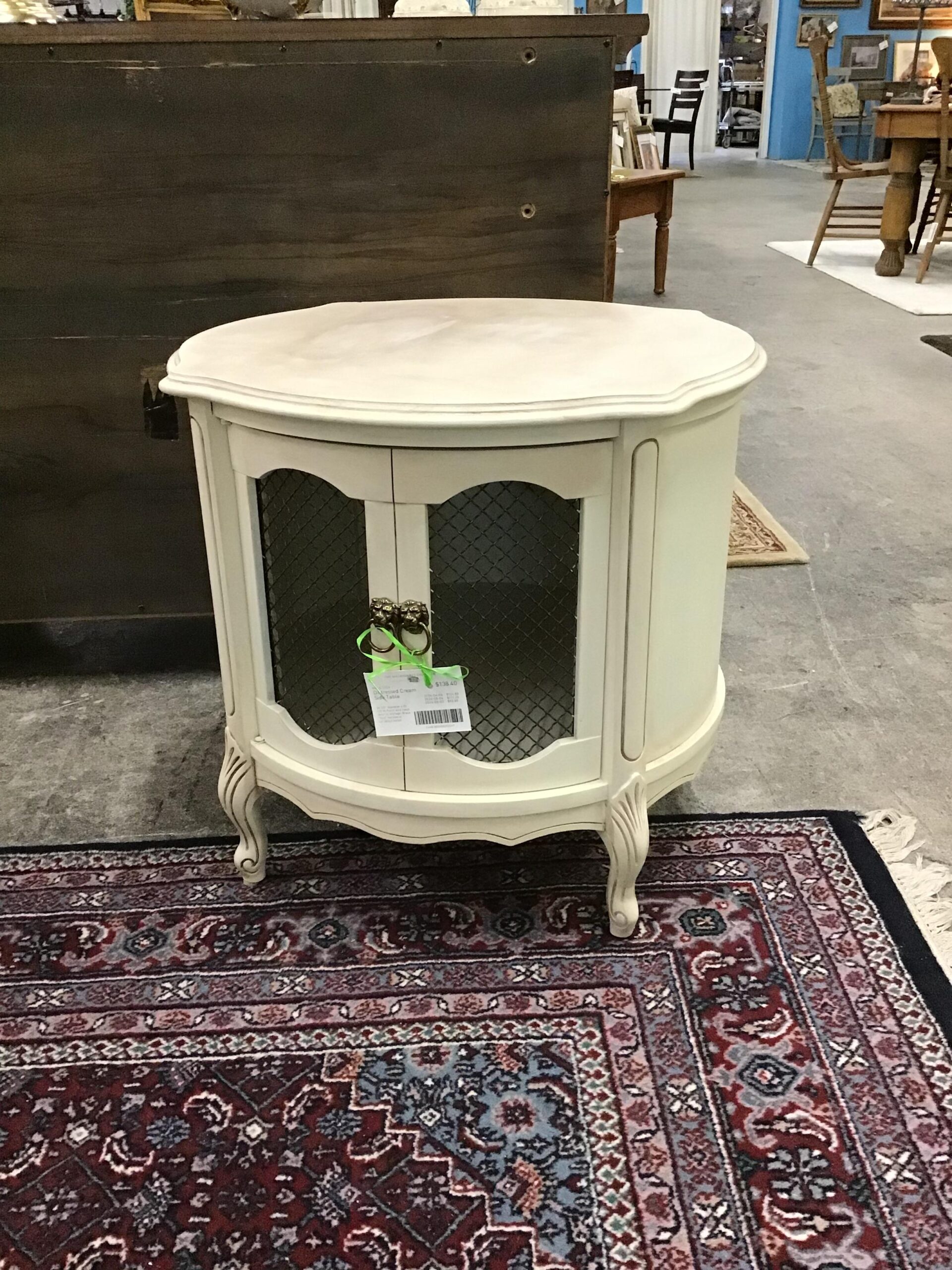 Distressed Cream Side Table