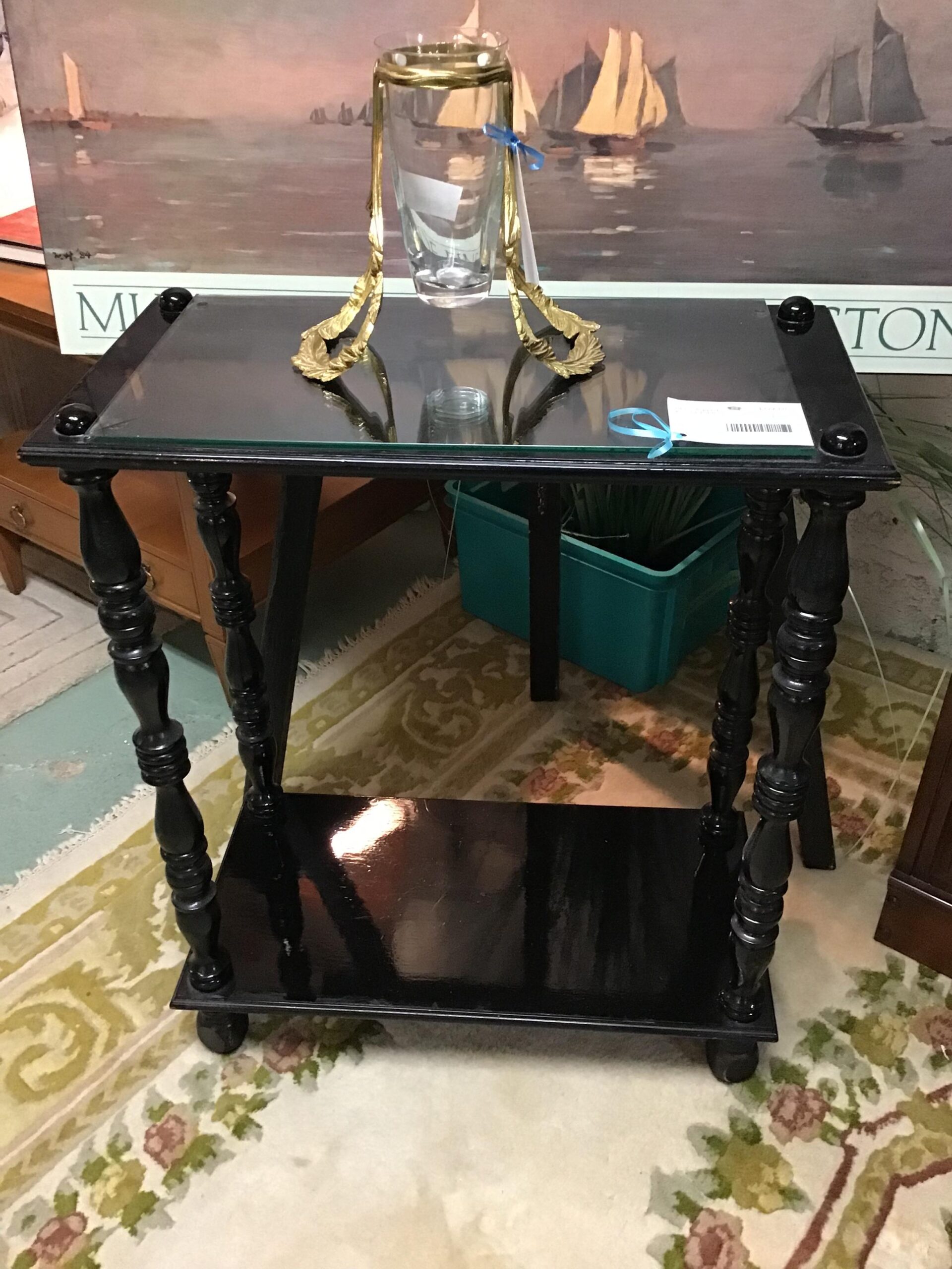 Glass Topped Accent Table