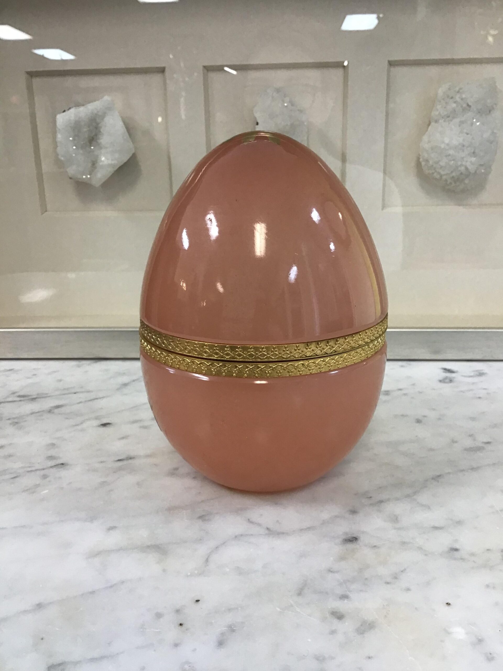 MURANO Peach Glass Egg Box