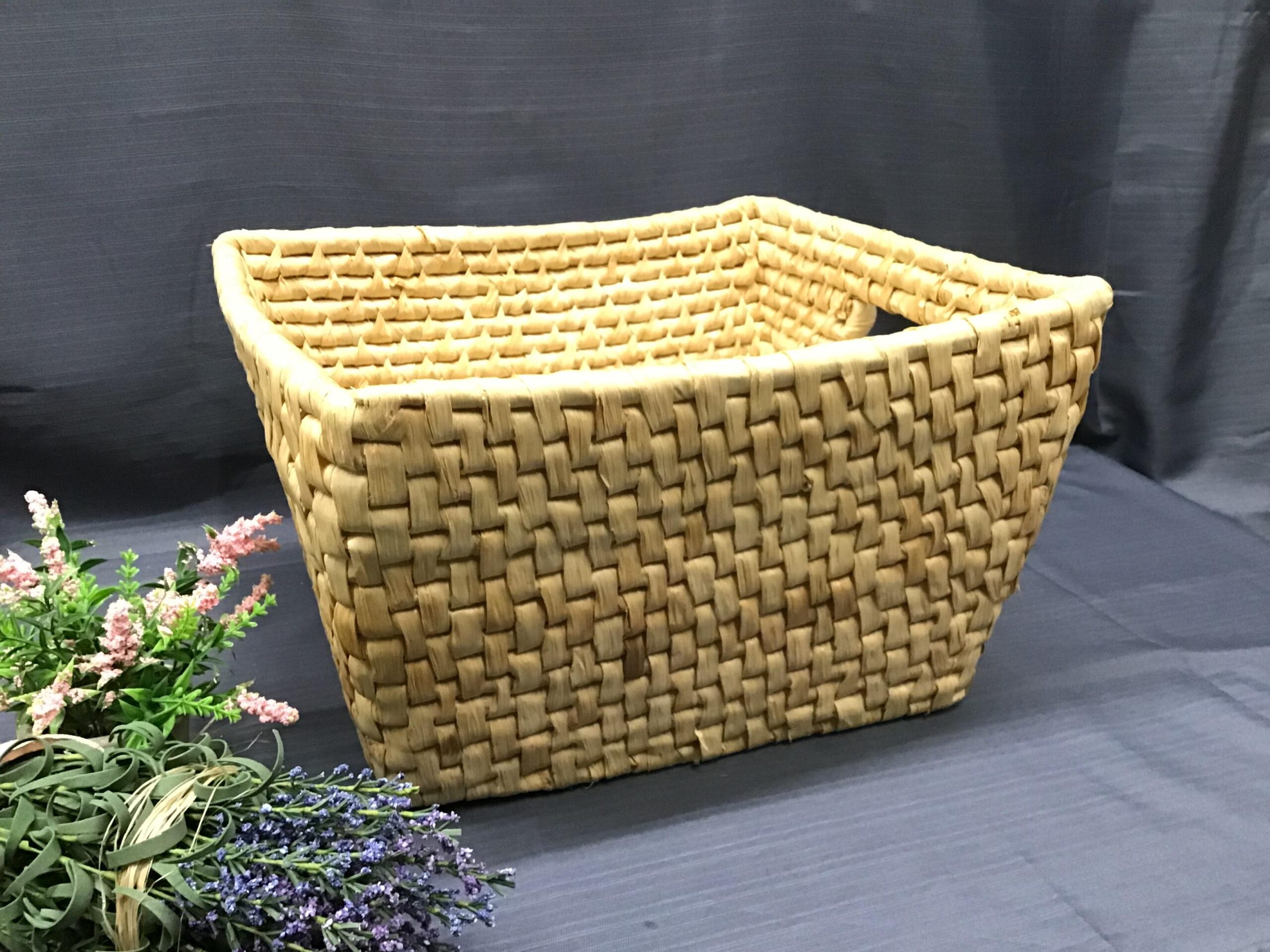 Rectangle Corn Husk Storage Basket