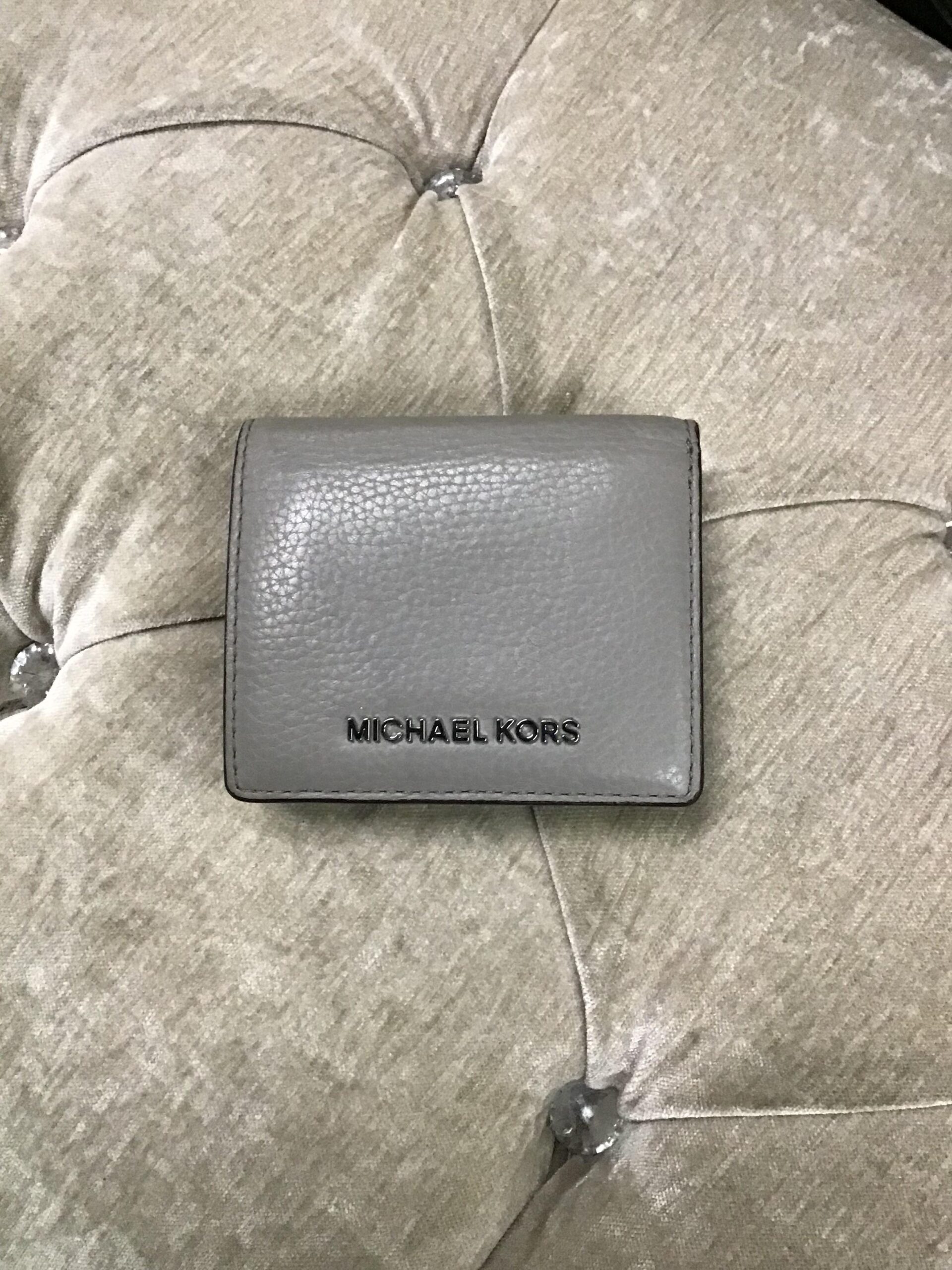 MK Gray Leather Wallet