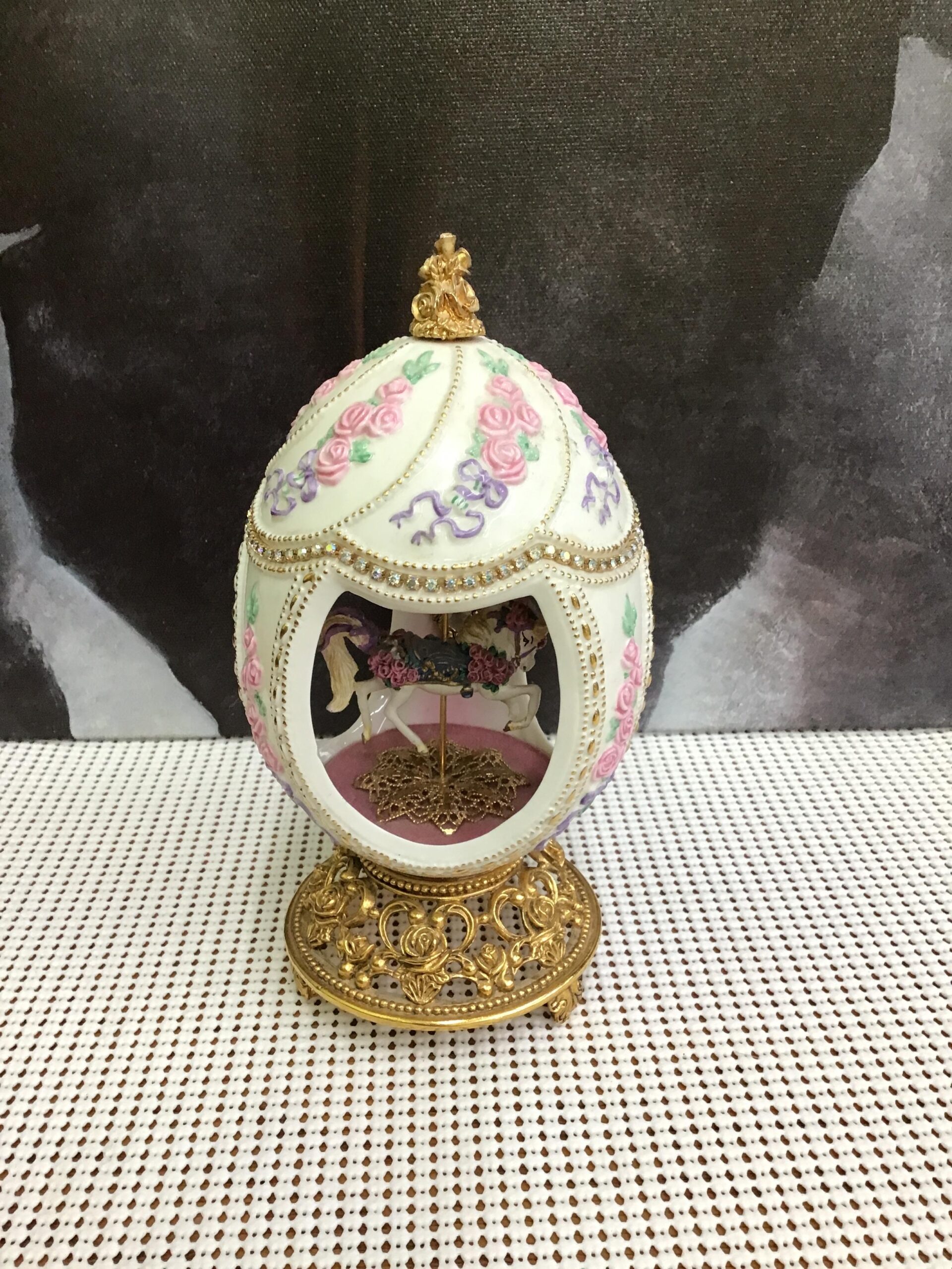 Musical Franklin Mint Faberge Horse Carousel Egg