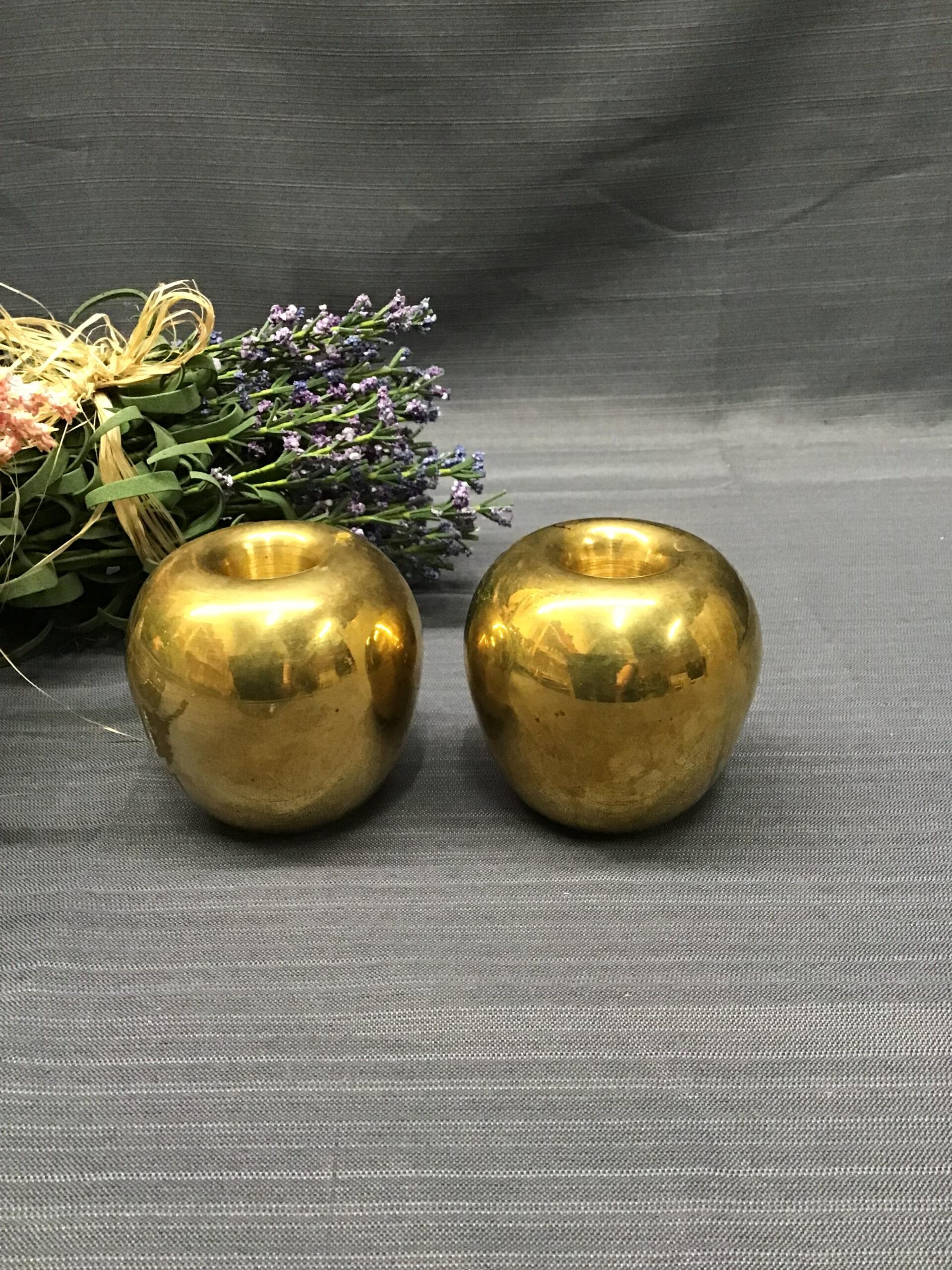 (Pair) Brass Candle Holders