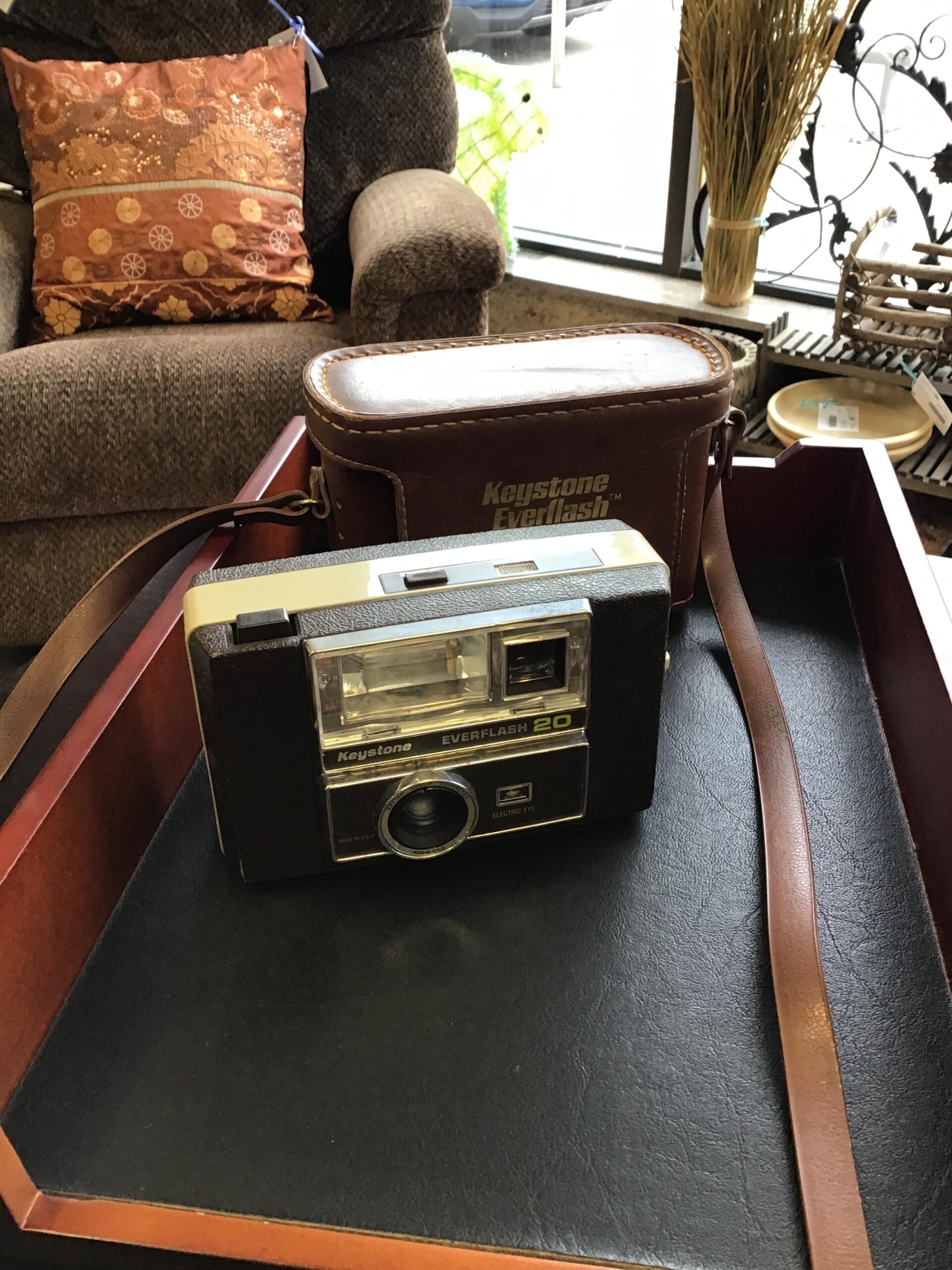 Vintage Keystone Everflash Camera w/ Leather Case