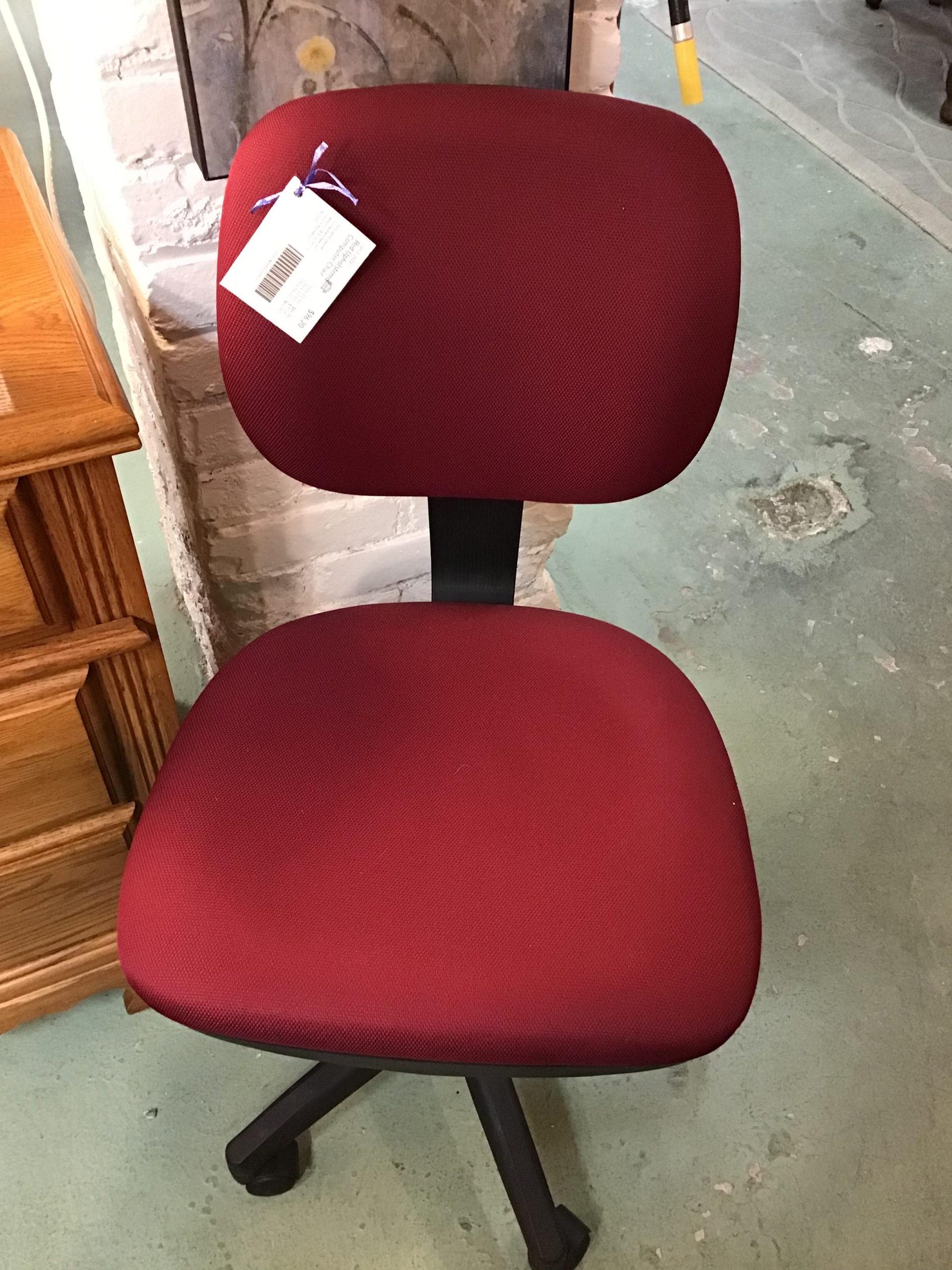 Red Upholstered Computer Chair   NEW PRICE $25.00