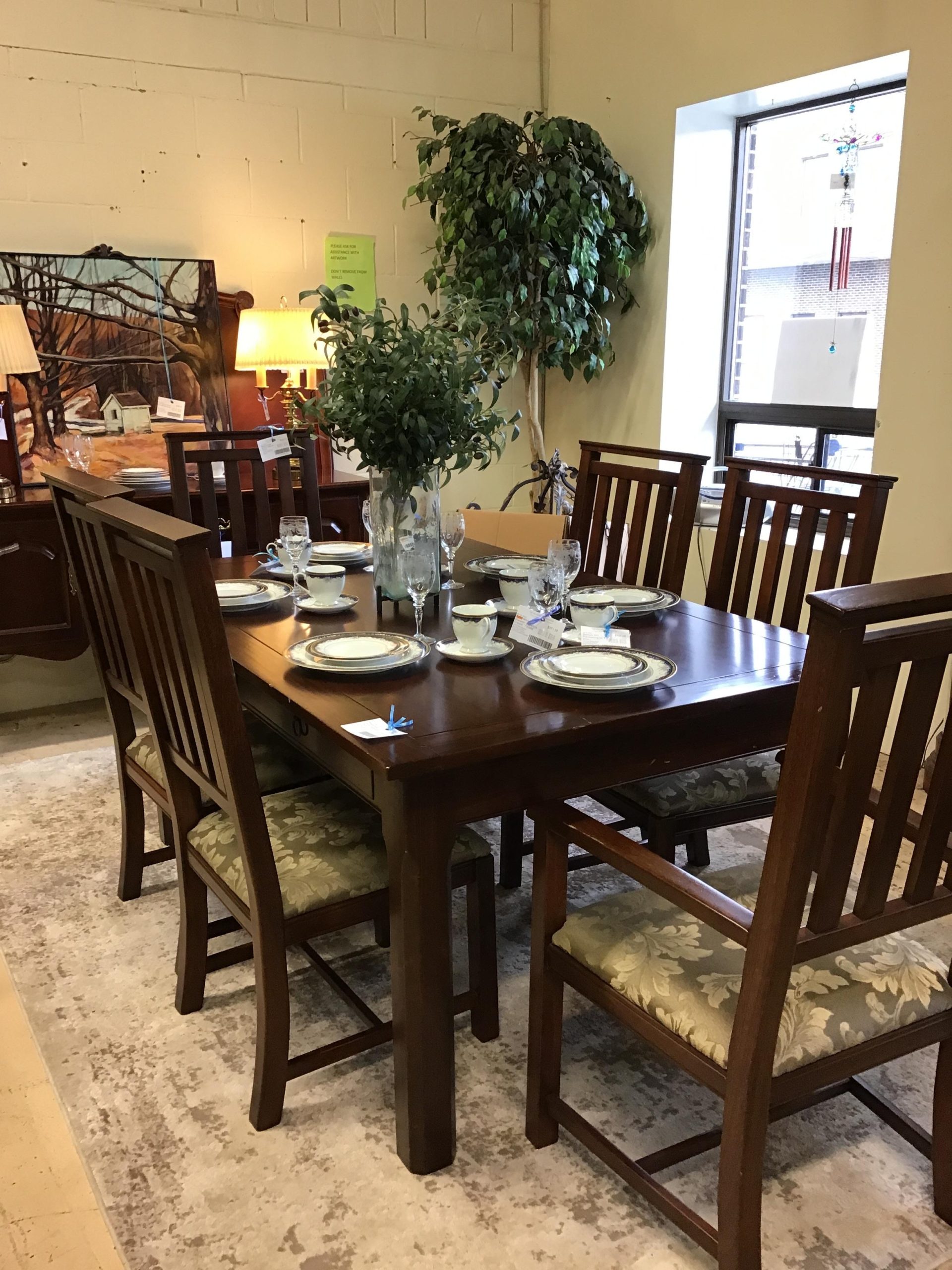 Mission Style Dining Table & 6 Chairs – NEW PRICE $377.44 !