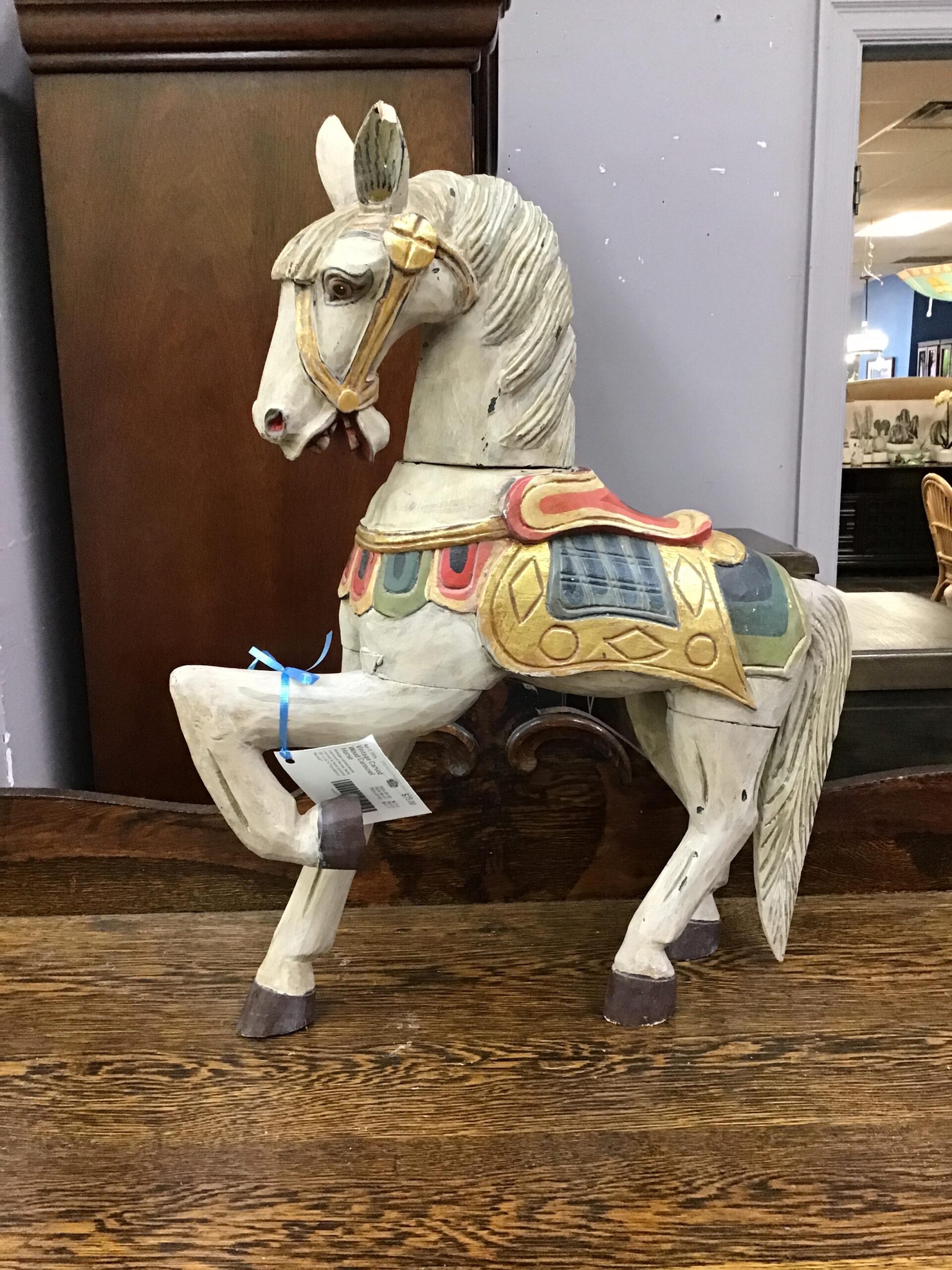 Vintage Carved Wood Carousel Horse