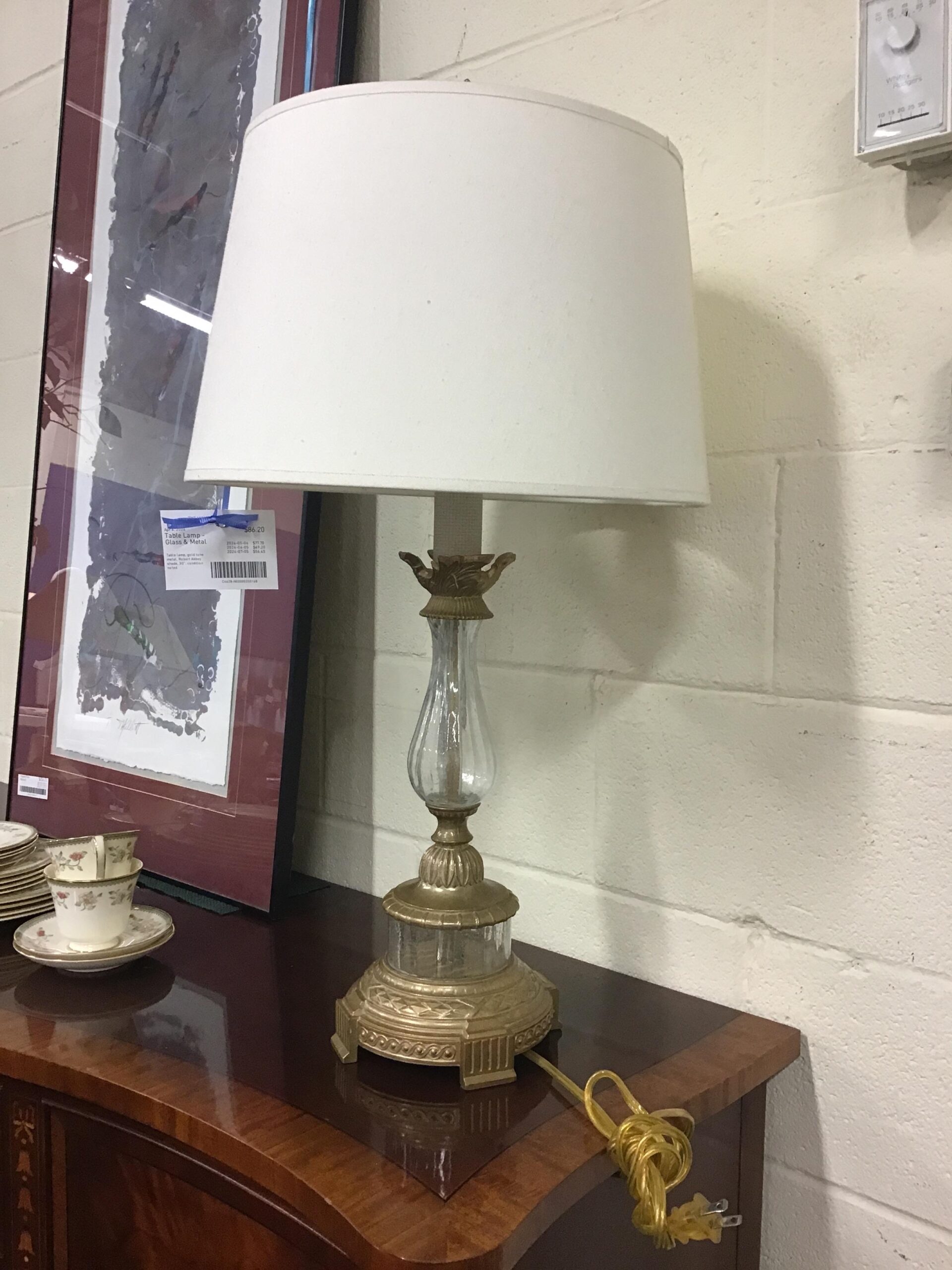 Table Lamp – Glass & Metal