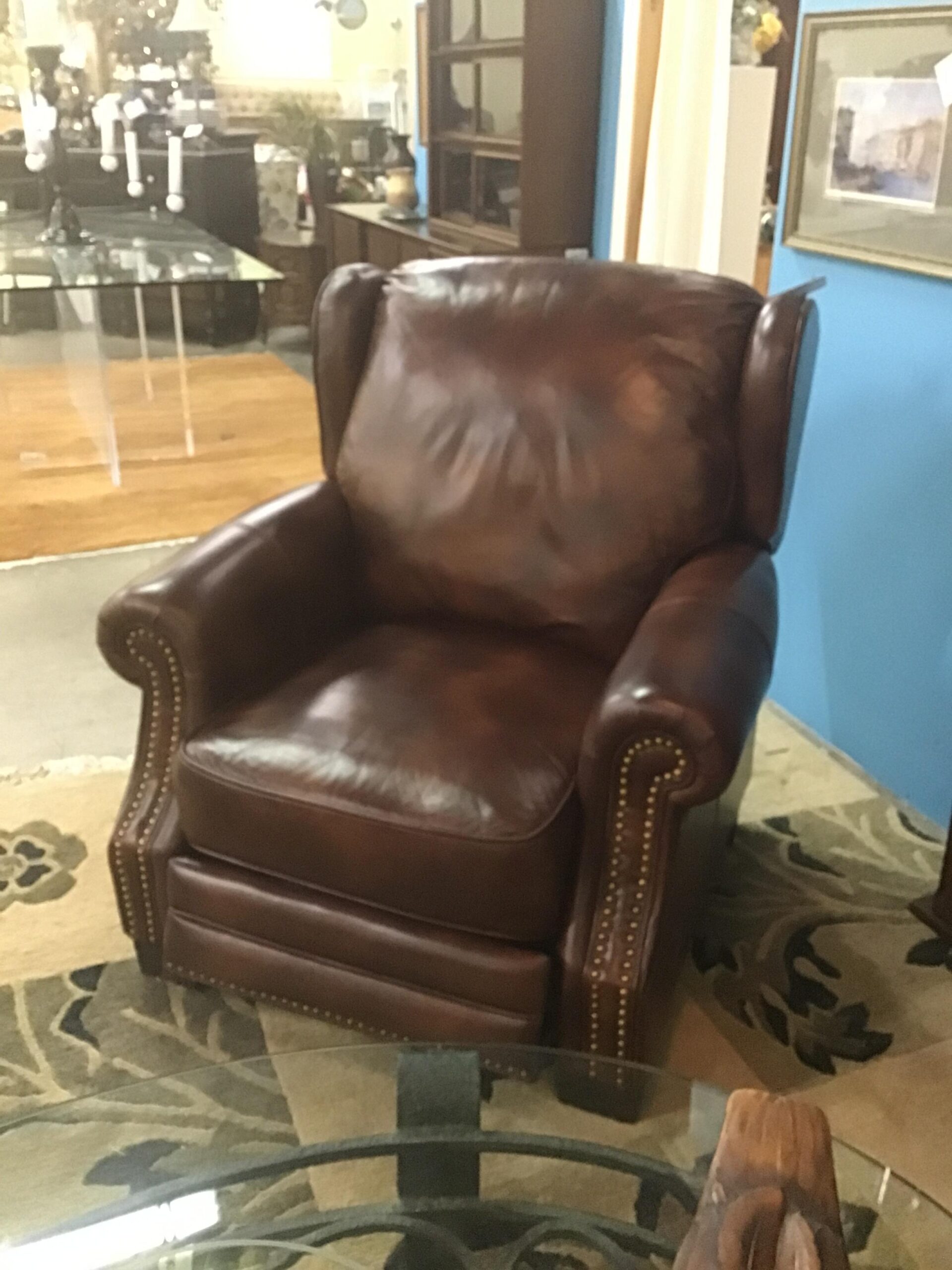Multi-Tone Brown Leather Recliner