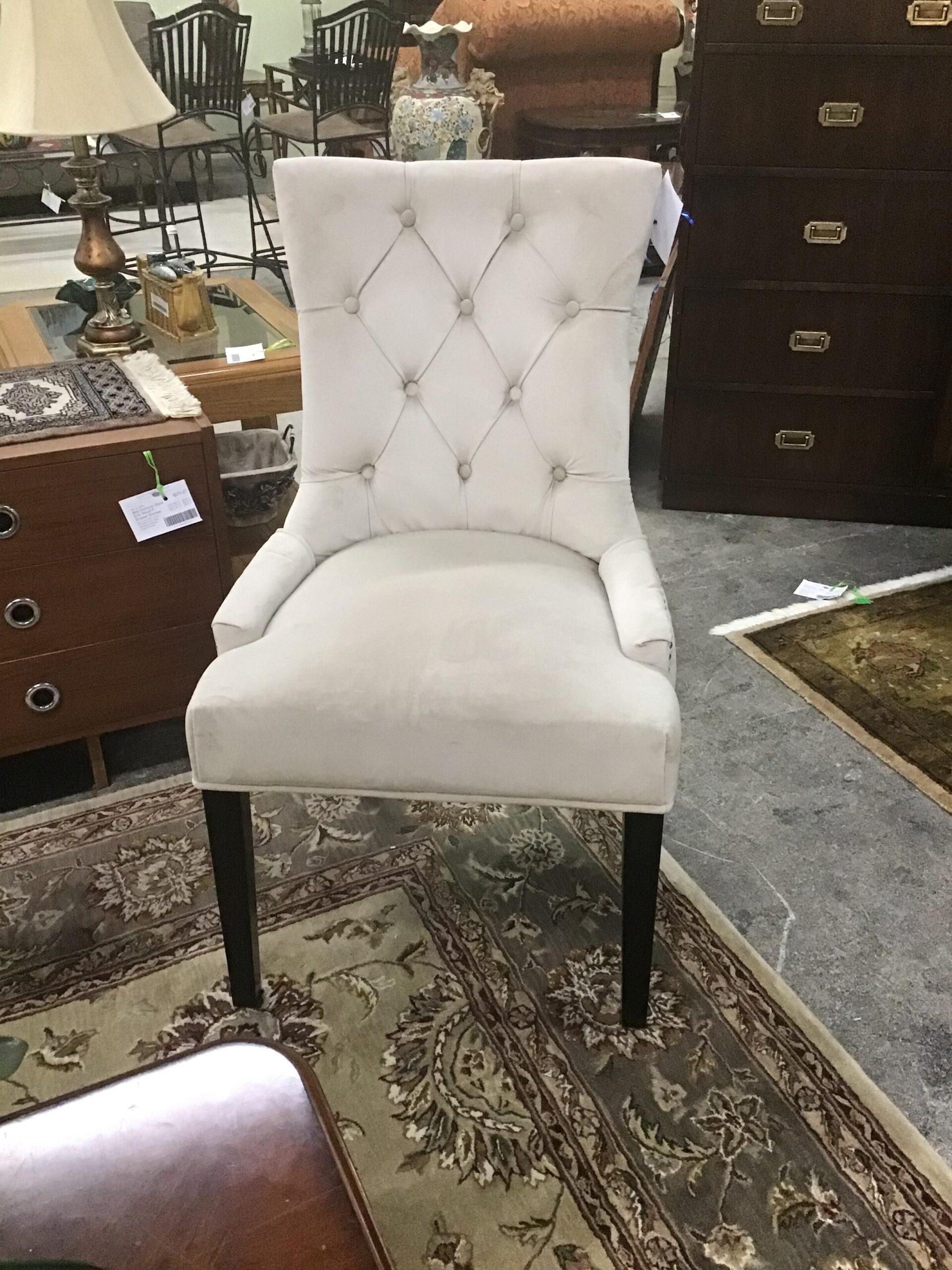 Lt.Taupe Microfiber Accent Chair