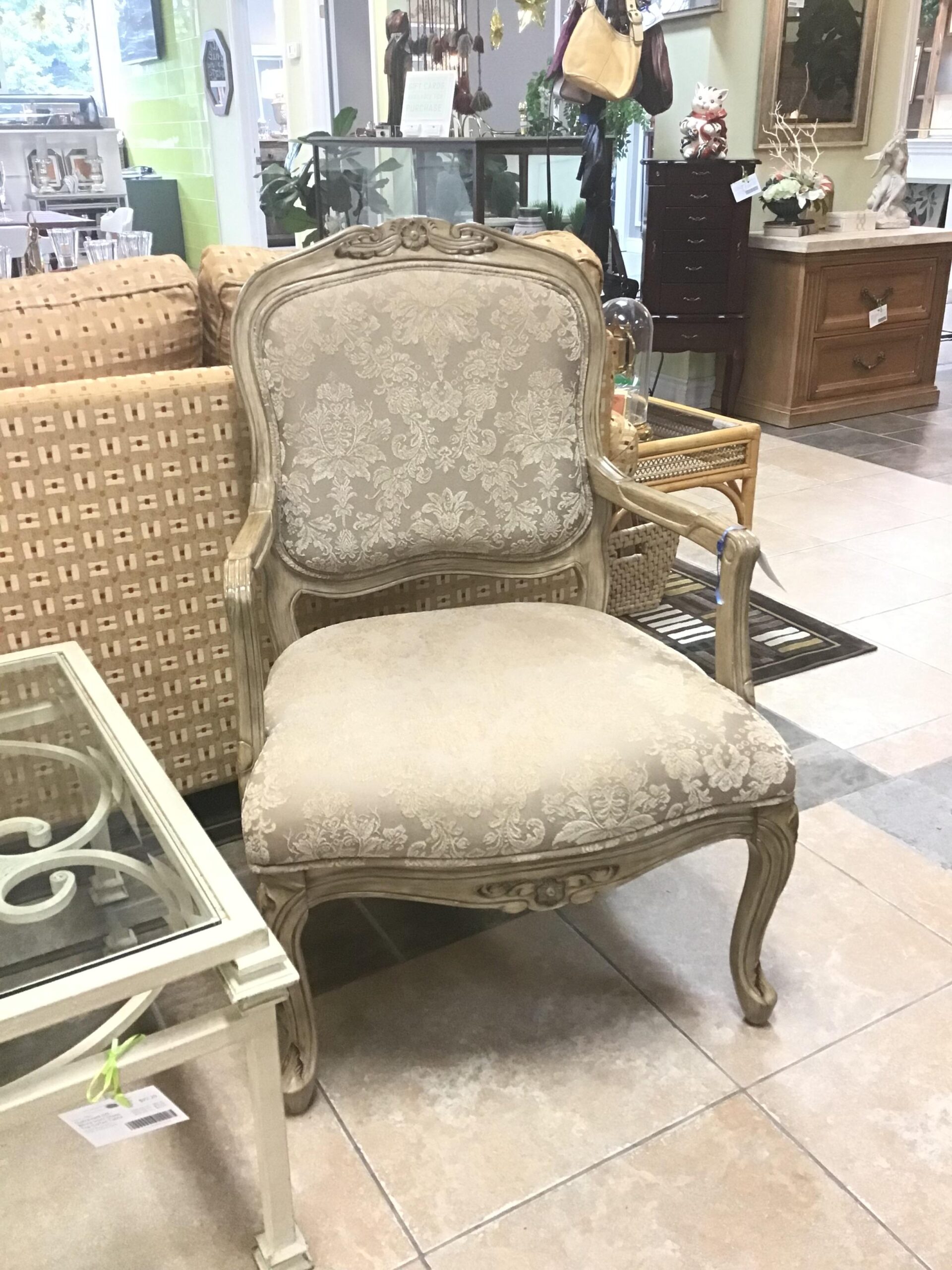 KLAUSSNER Taupe French Country Arm Chair