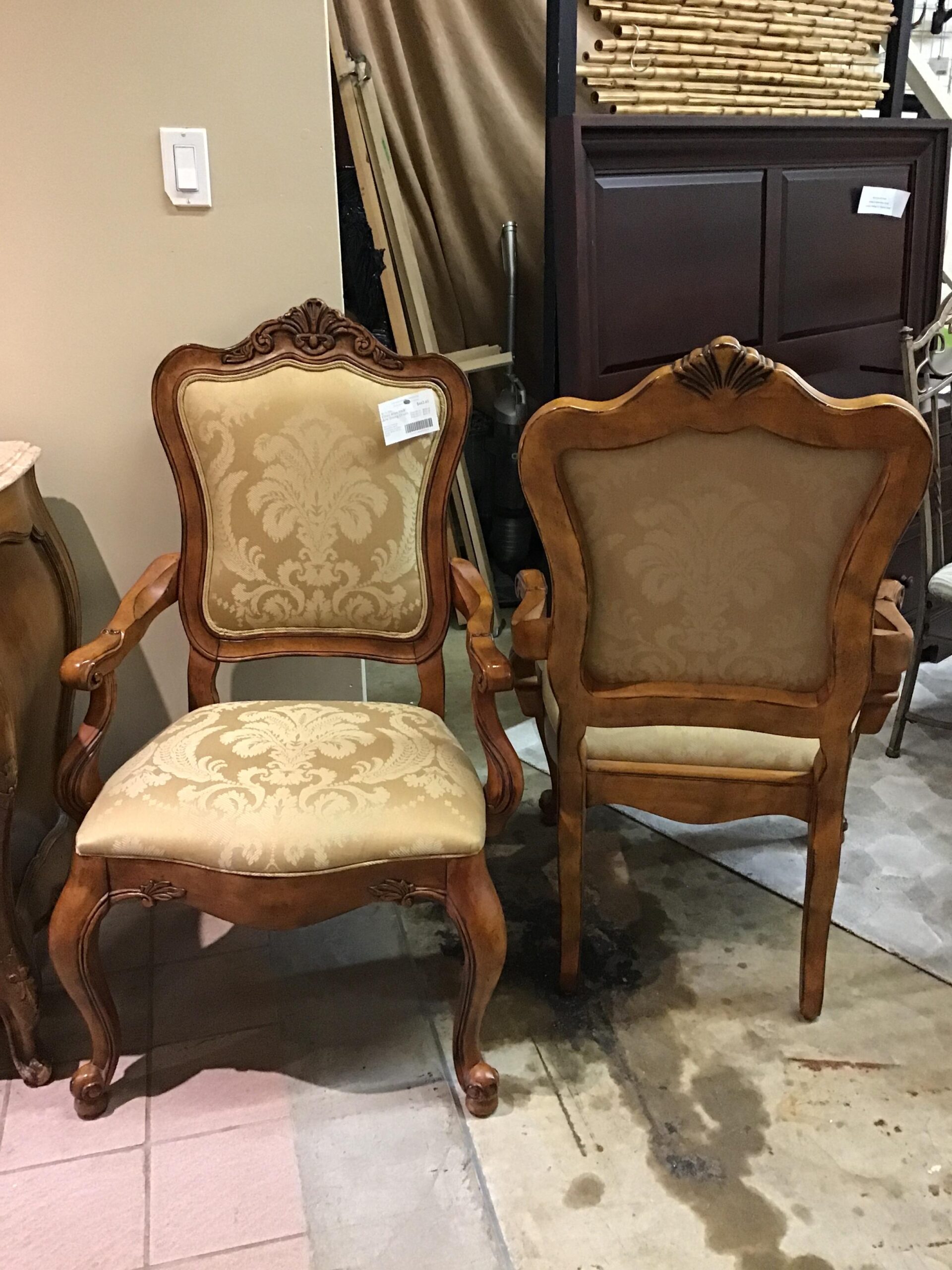 Ethan Allen PAIR Arm Dining Chairs