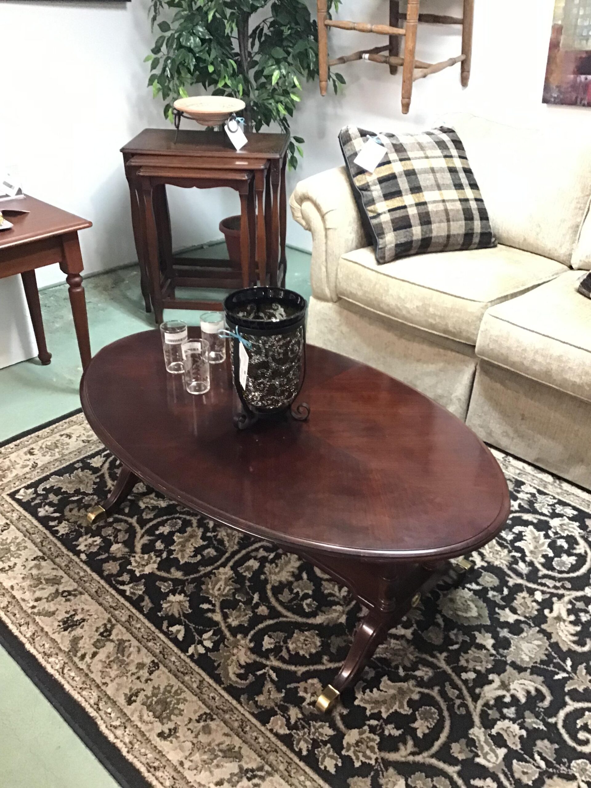 Mahogany Oval Coffee Table