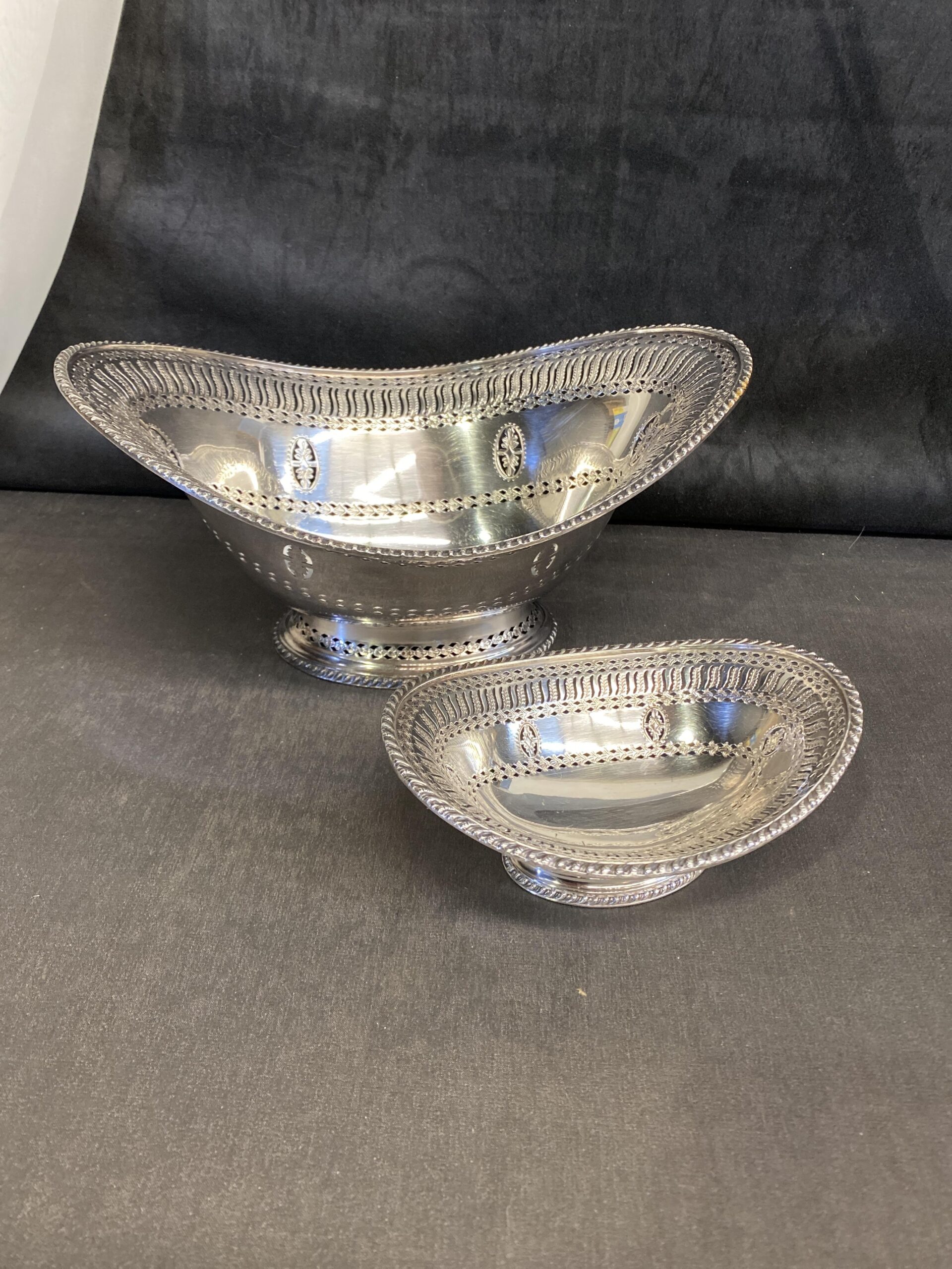 PAIR Silverplate Oval Bowls