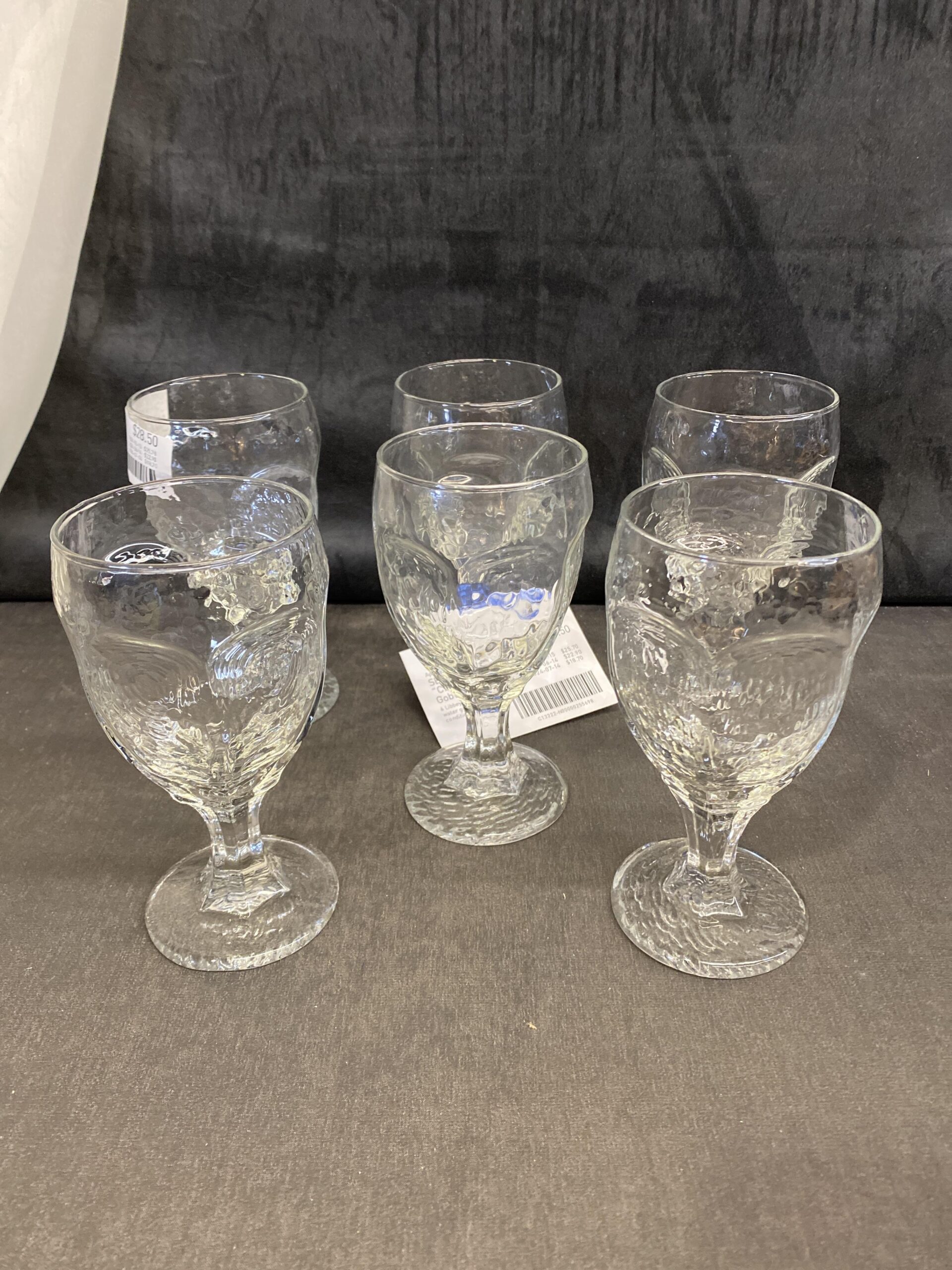 SET 6 Libbey “Chivalry” Water Goblets