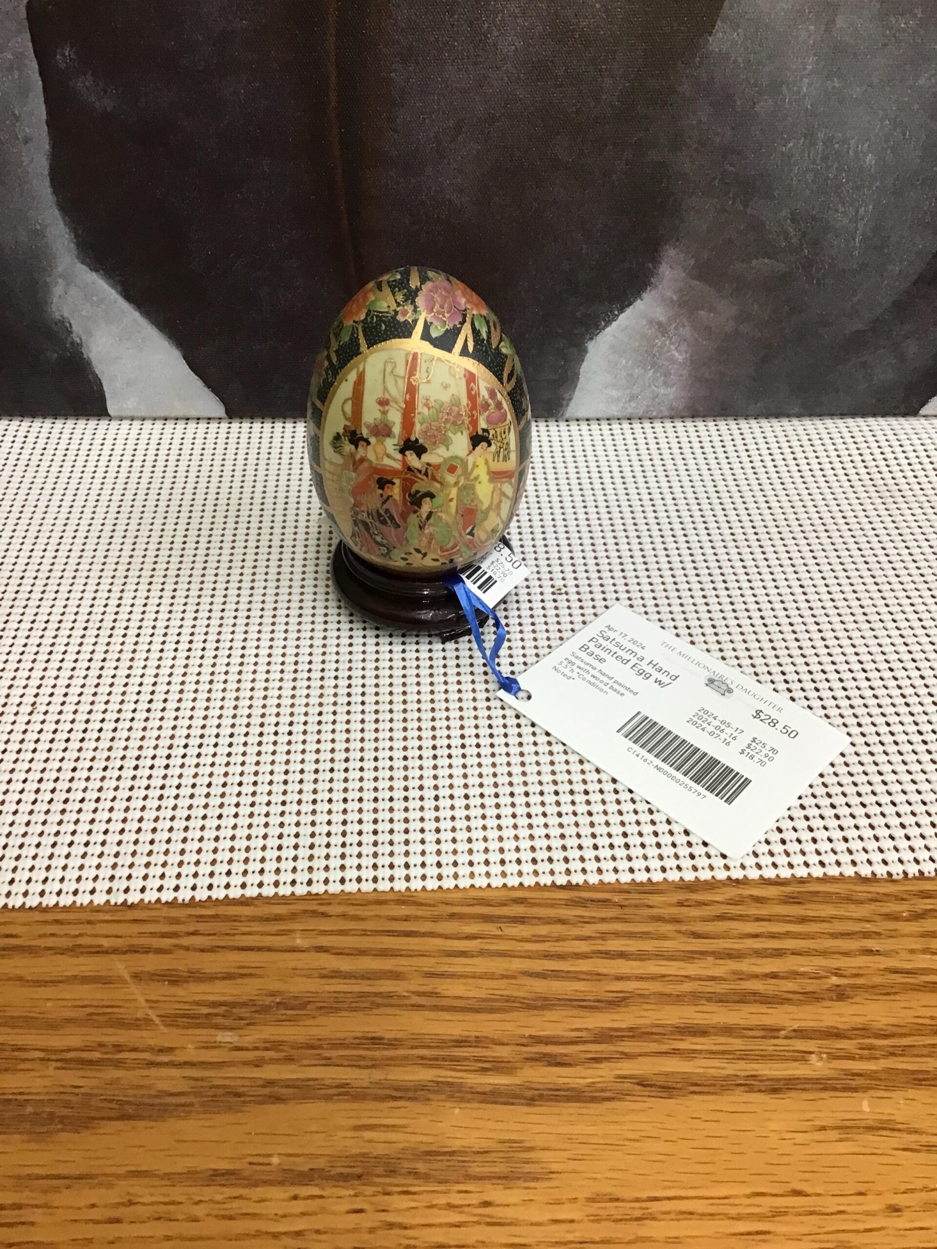 Satsuma Hand Painted Egg w/ Base