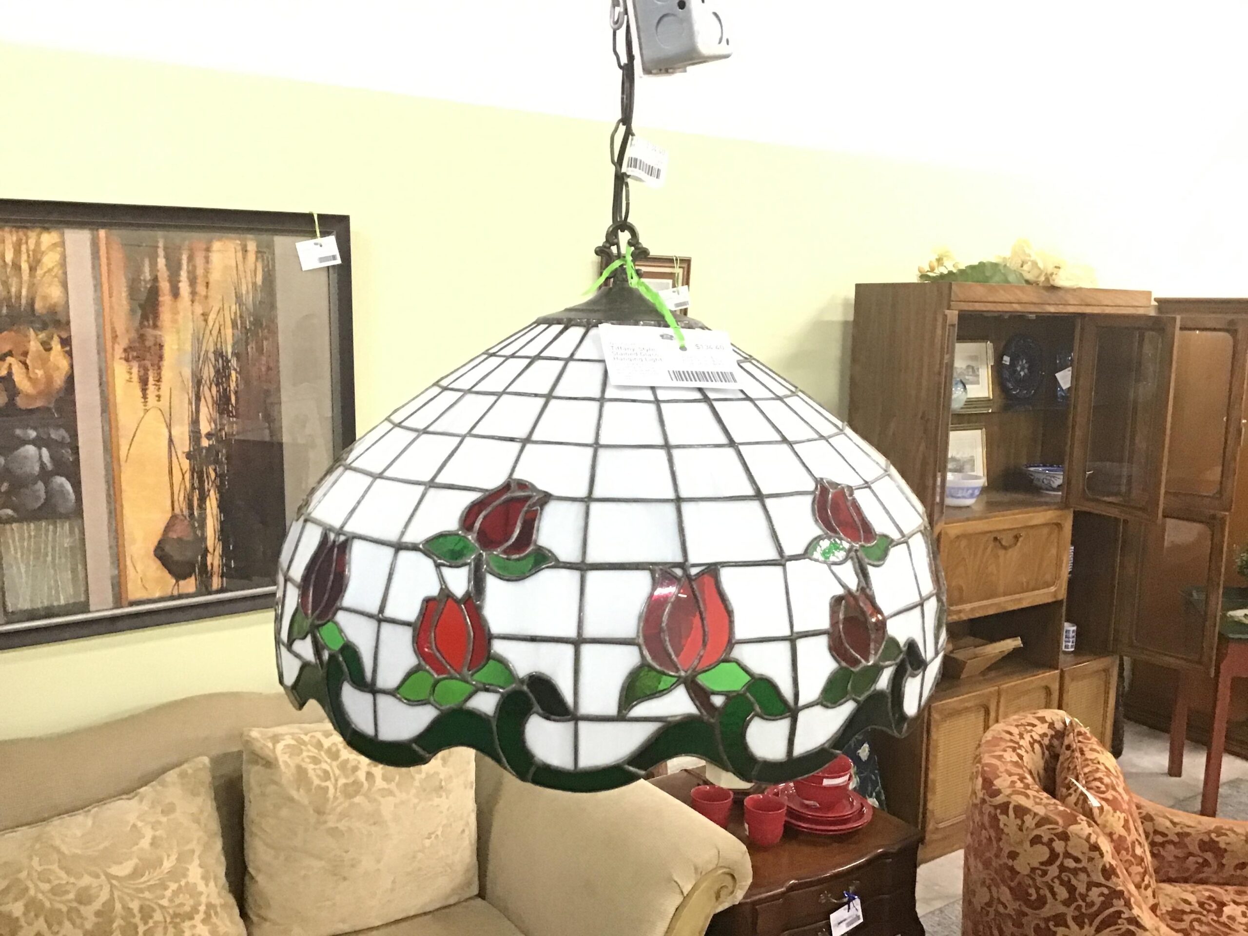 Tiffany-Style Stained Glass Hanging Light