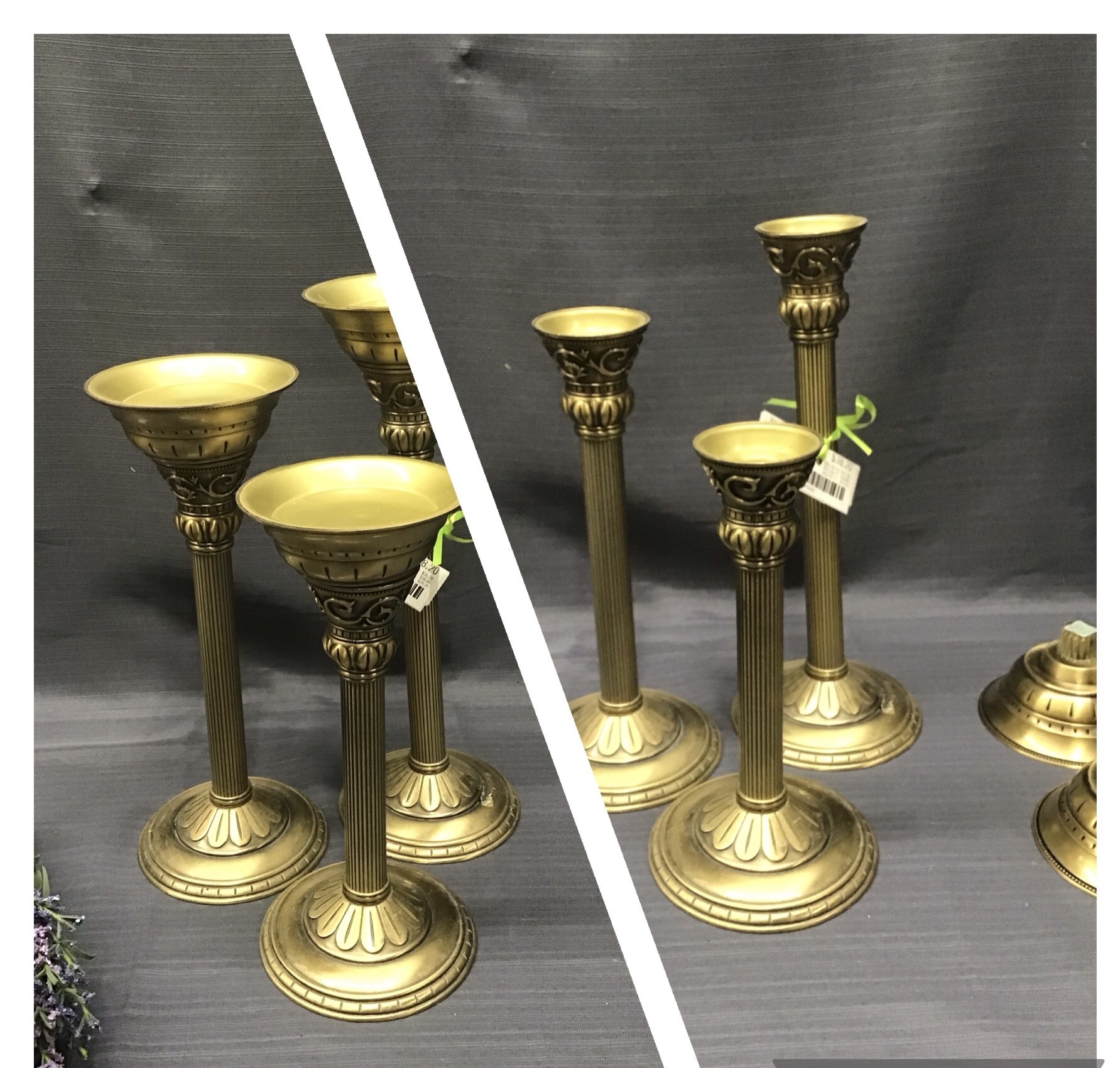 Versatile Brass Candlestick Holders Set of 3