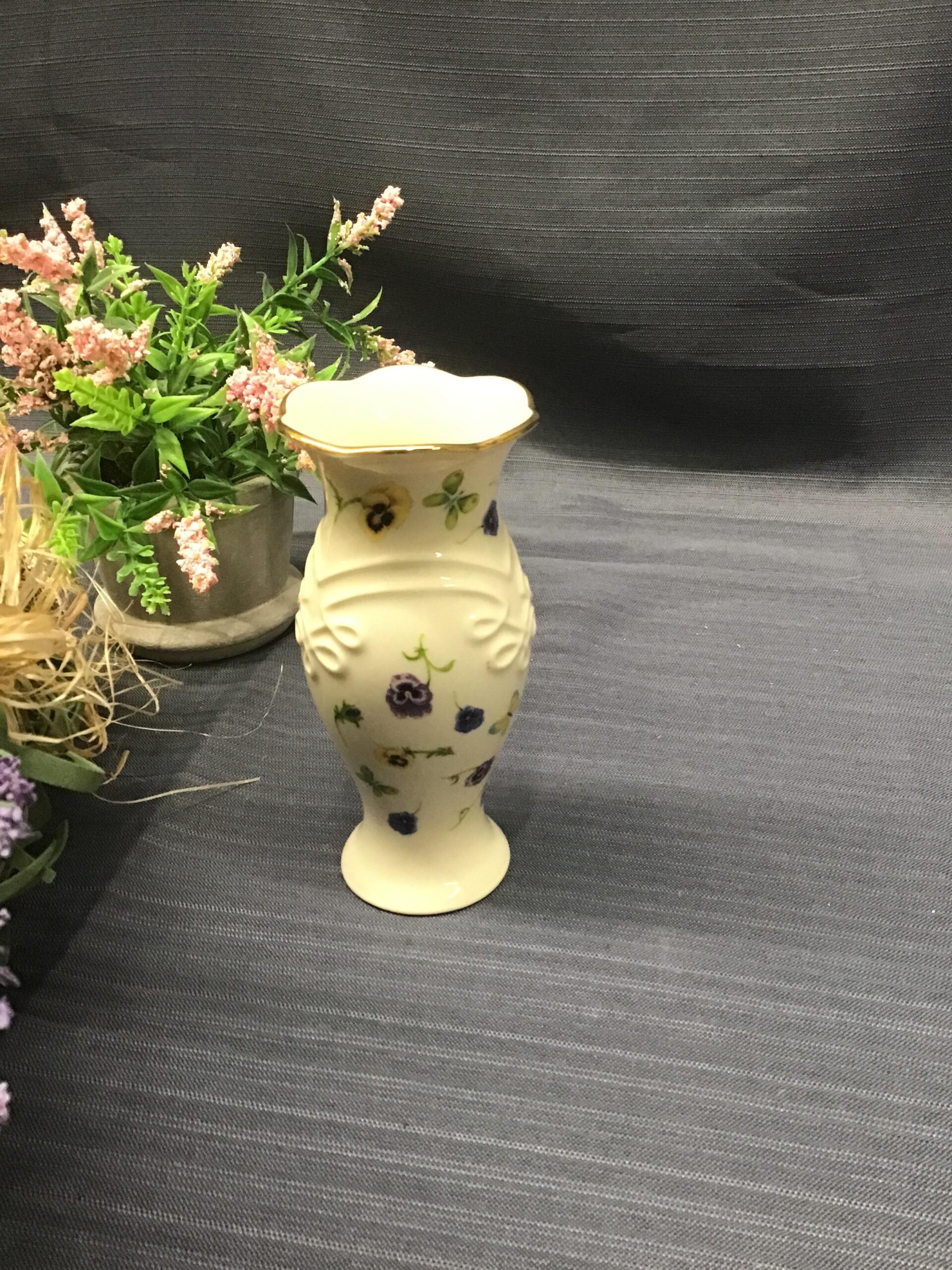 Sm. LENOX Lt. Beige/ Floral Vase