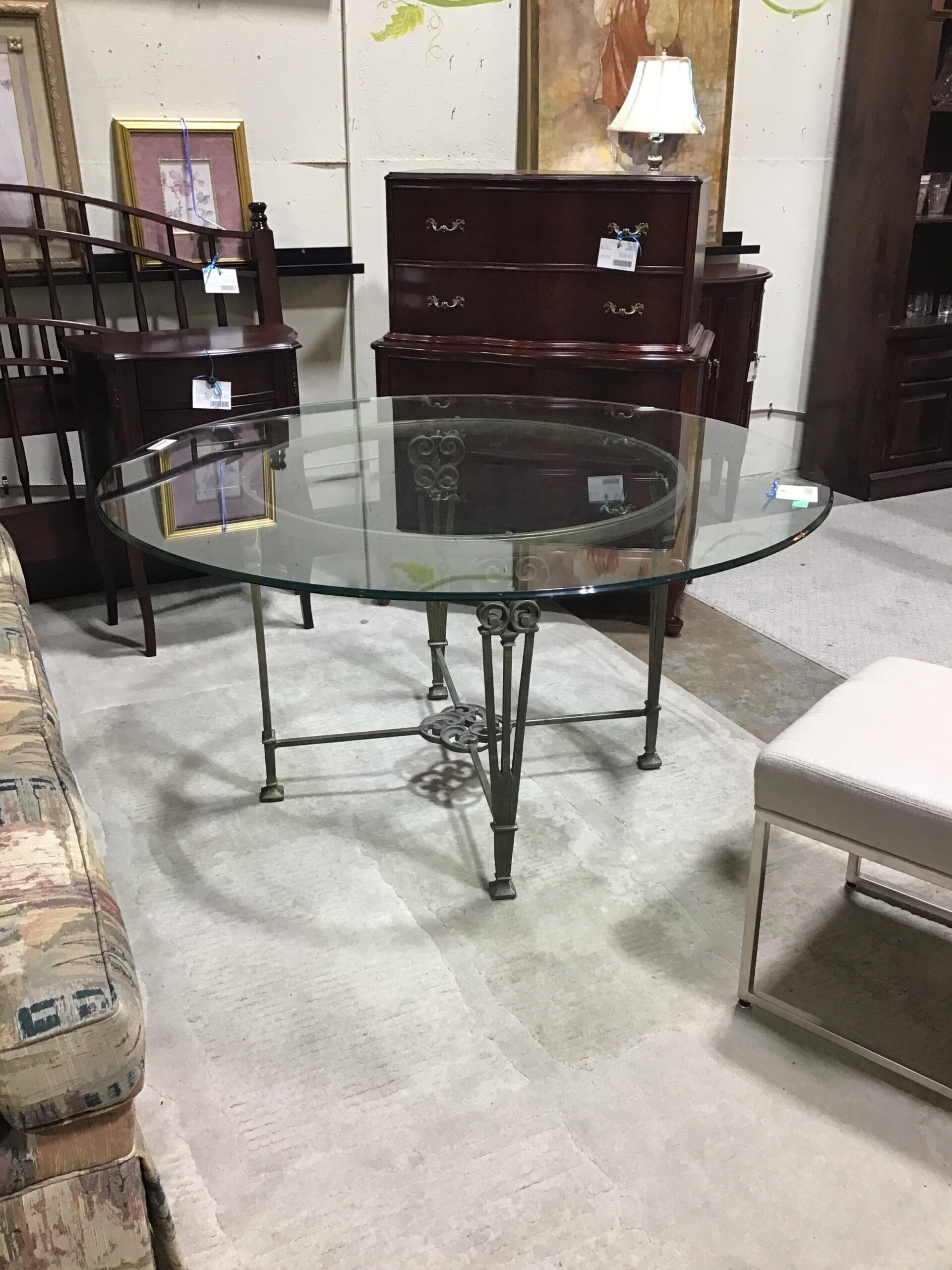 Round Glass/Metal Dining Table only