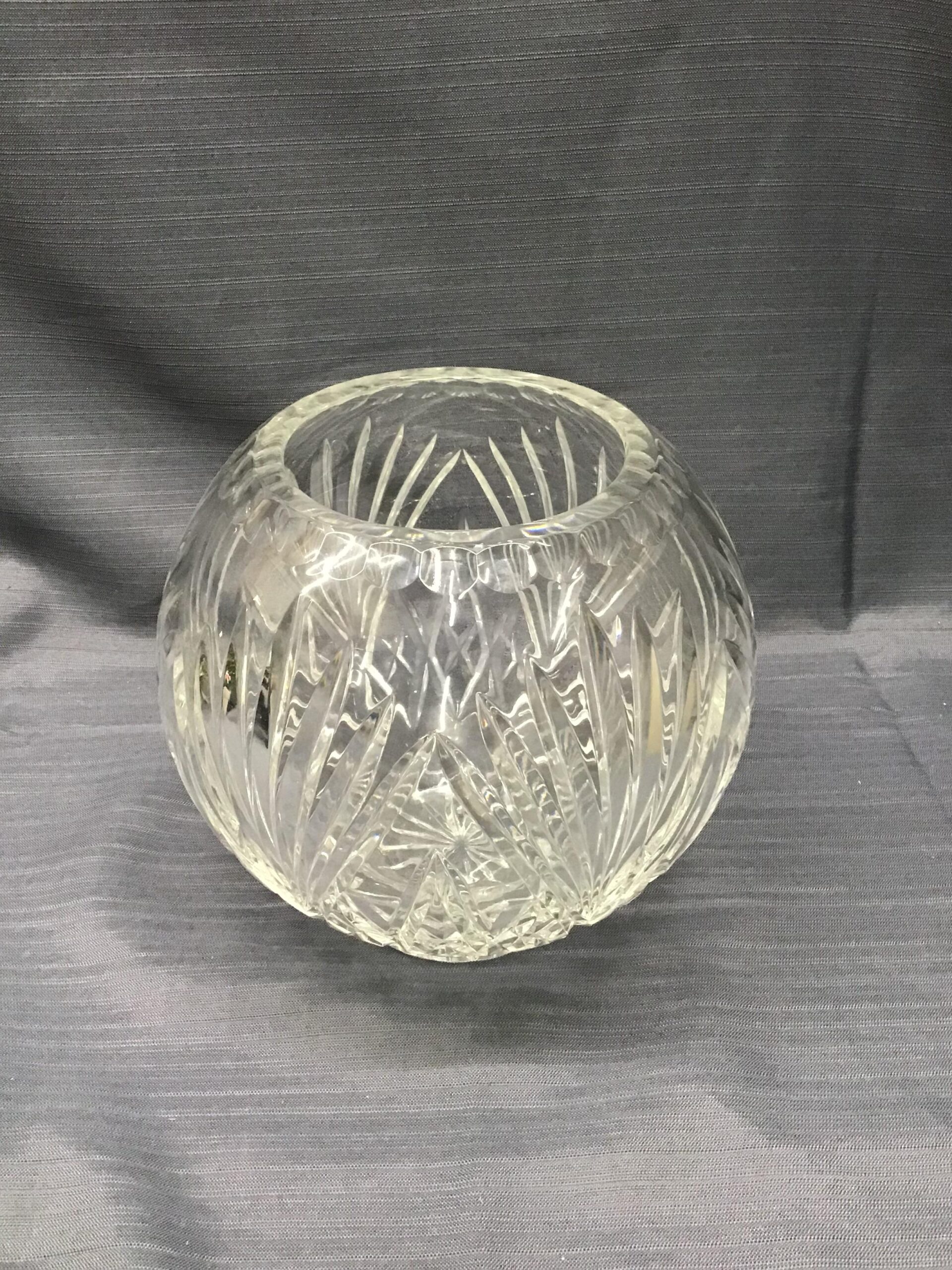 Cut Glass Round Bowl Vase