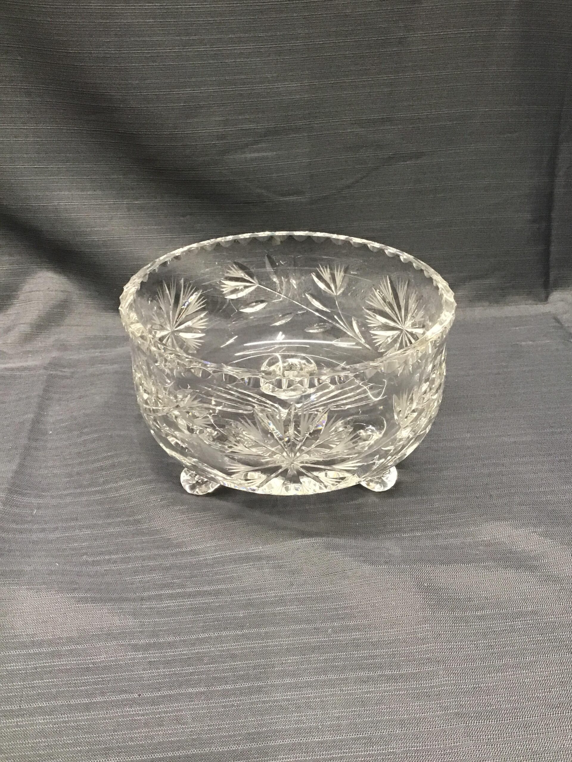 Cut Glass 7″ Footed Bowl