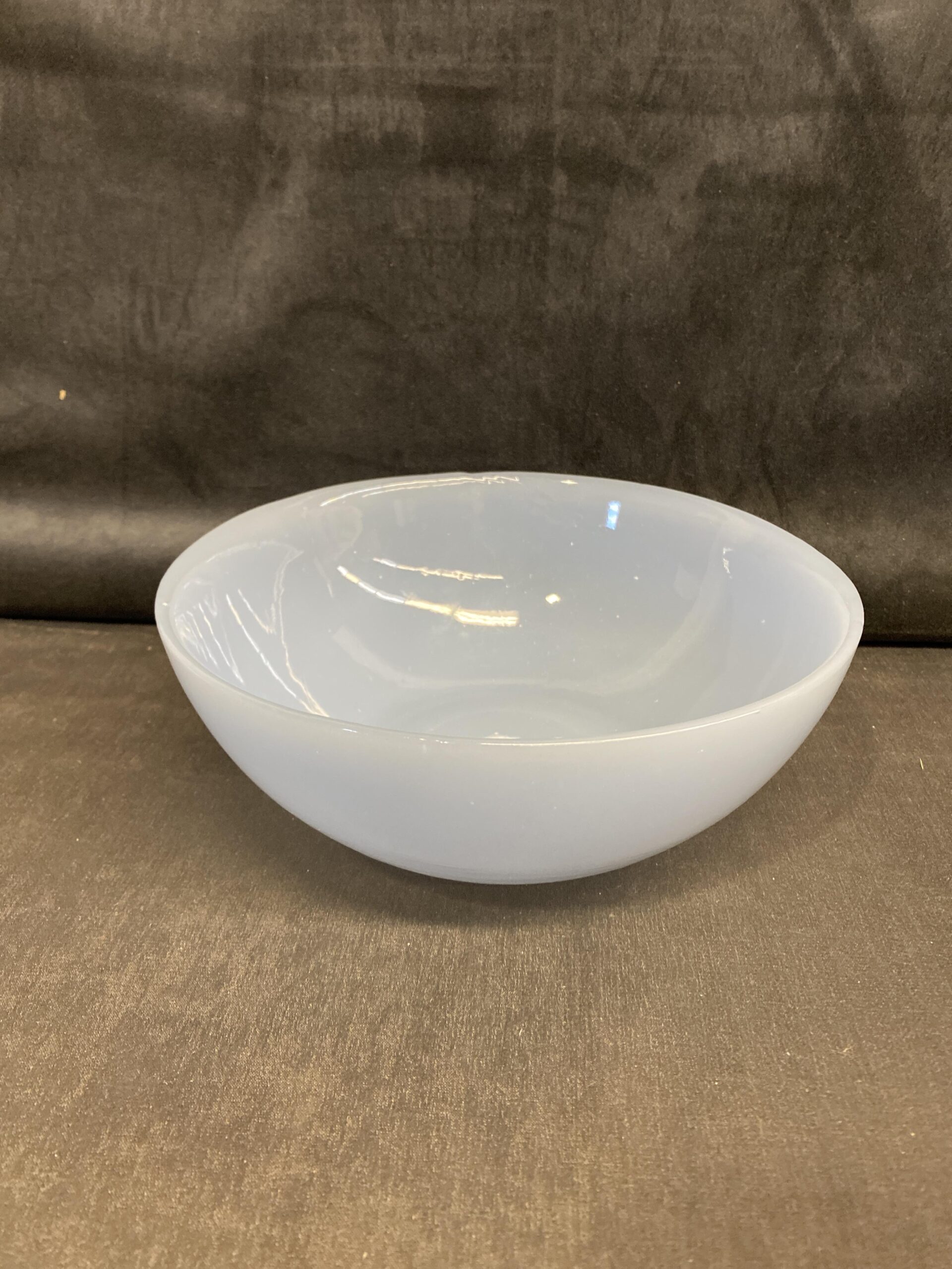 Vintage Milk Glass Bowl – Blue