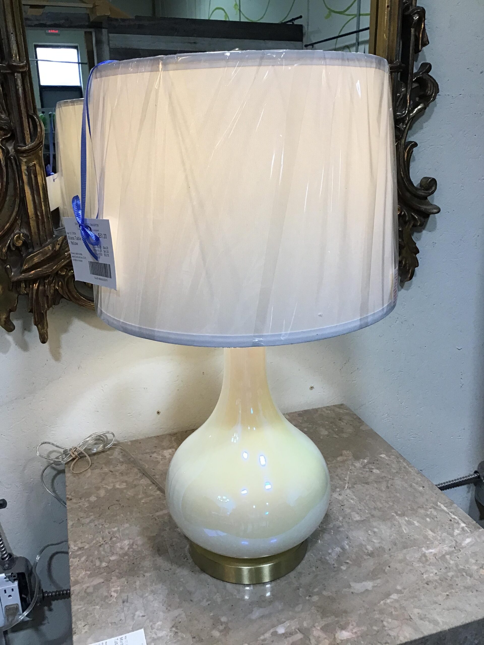 Glass Table Lamp – Yellow