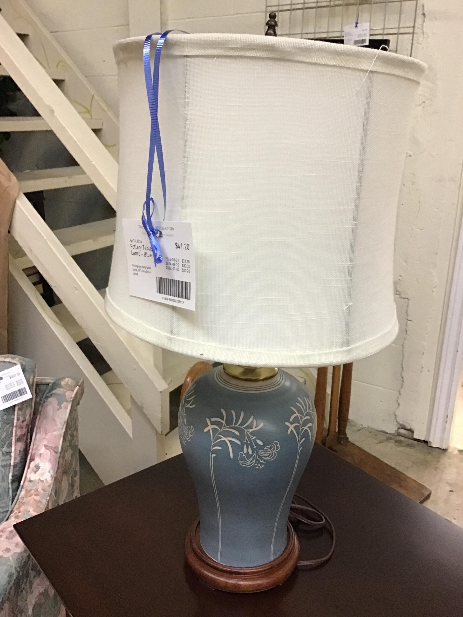 Pottery Table Lamp – Blue