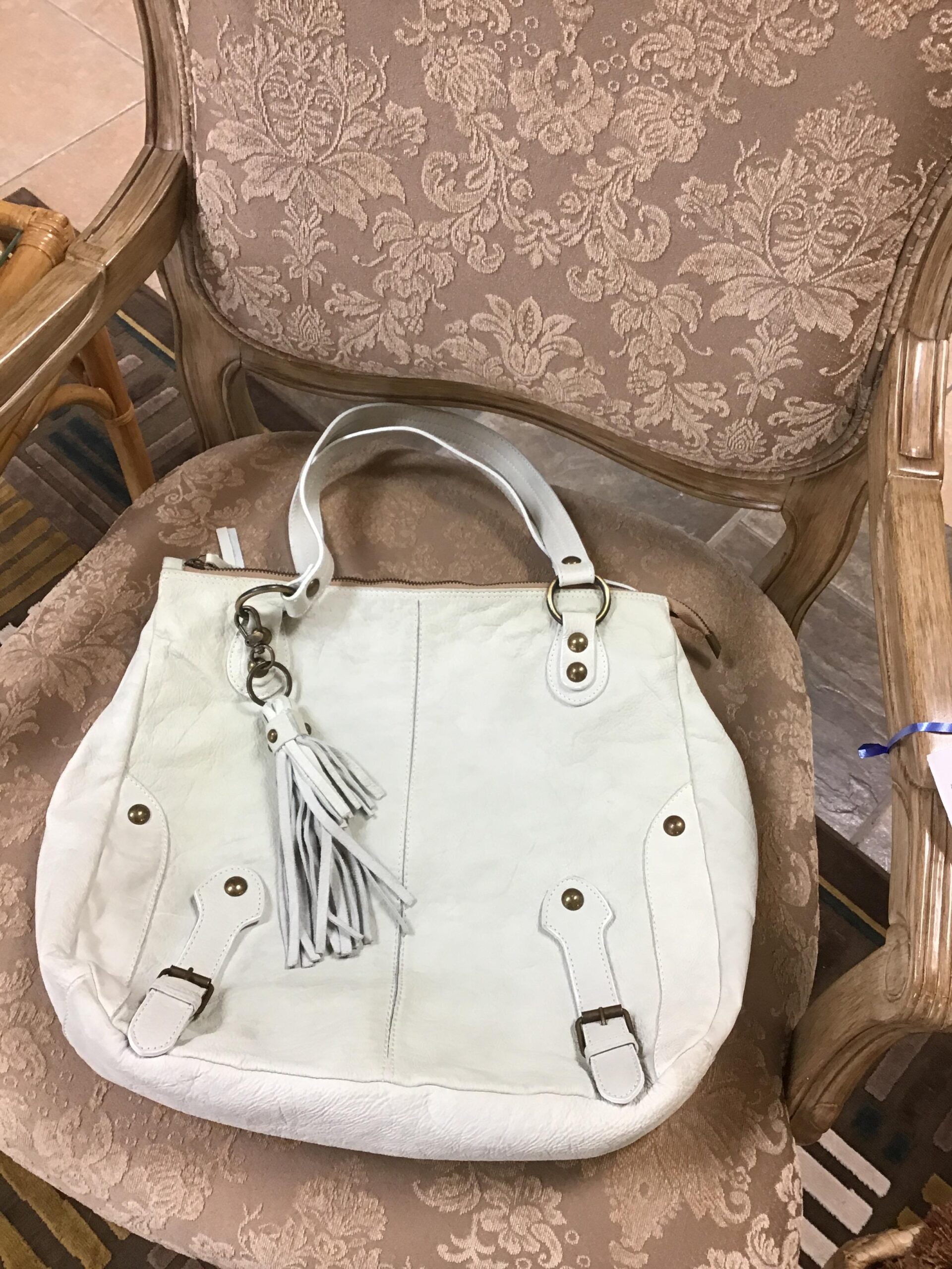 LAURA DI MAGGIO Ivory Leather Handbag