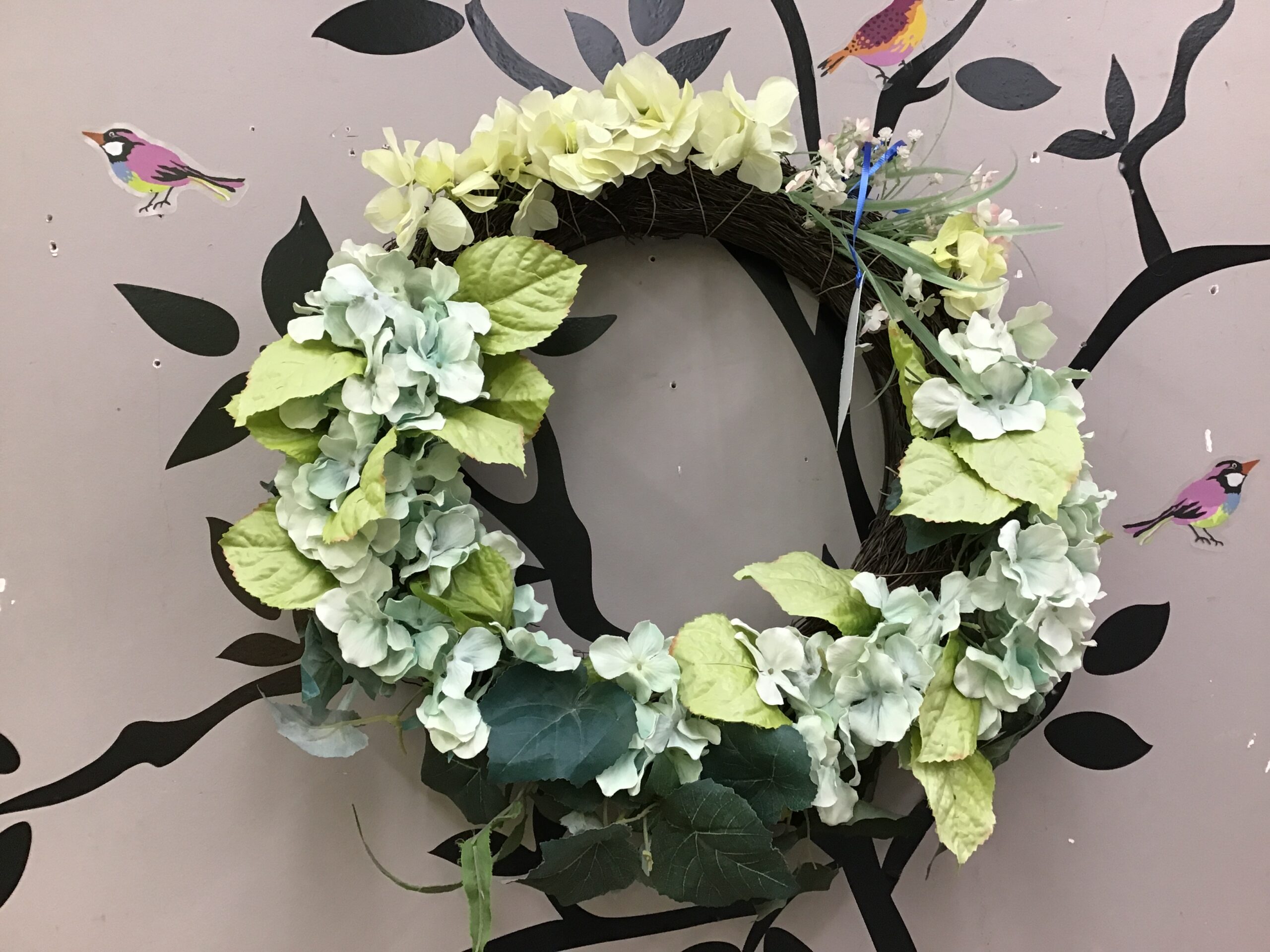 Twig Wreath with Hydrangea & Ivy