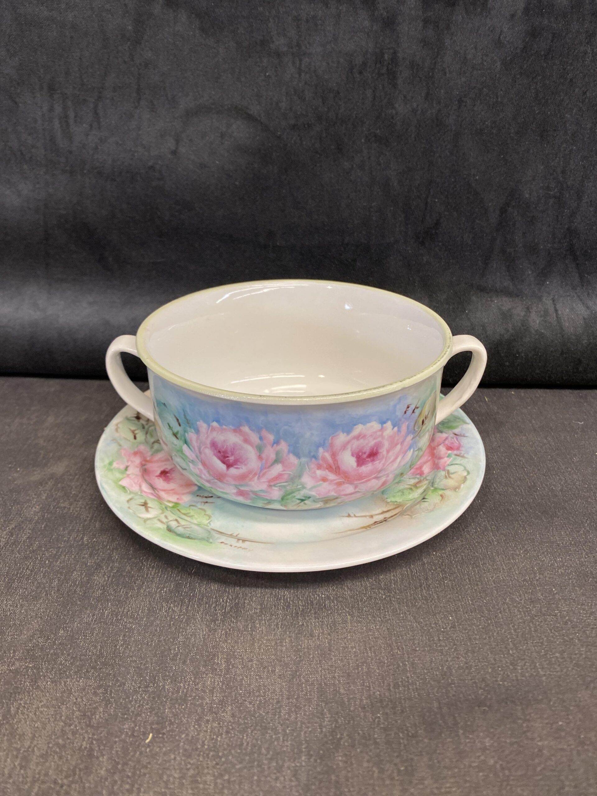 Vintage Hand Painted Bowl & Plate