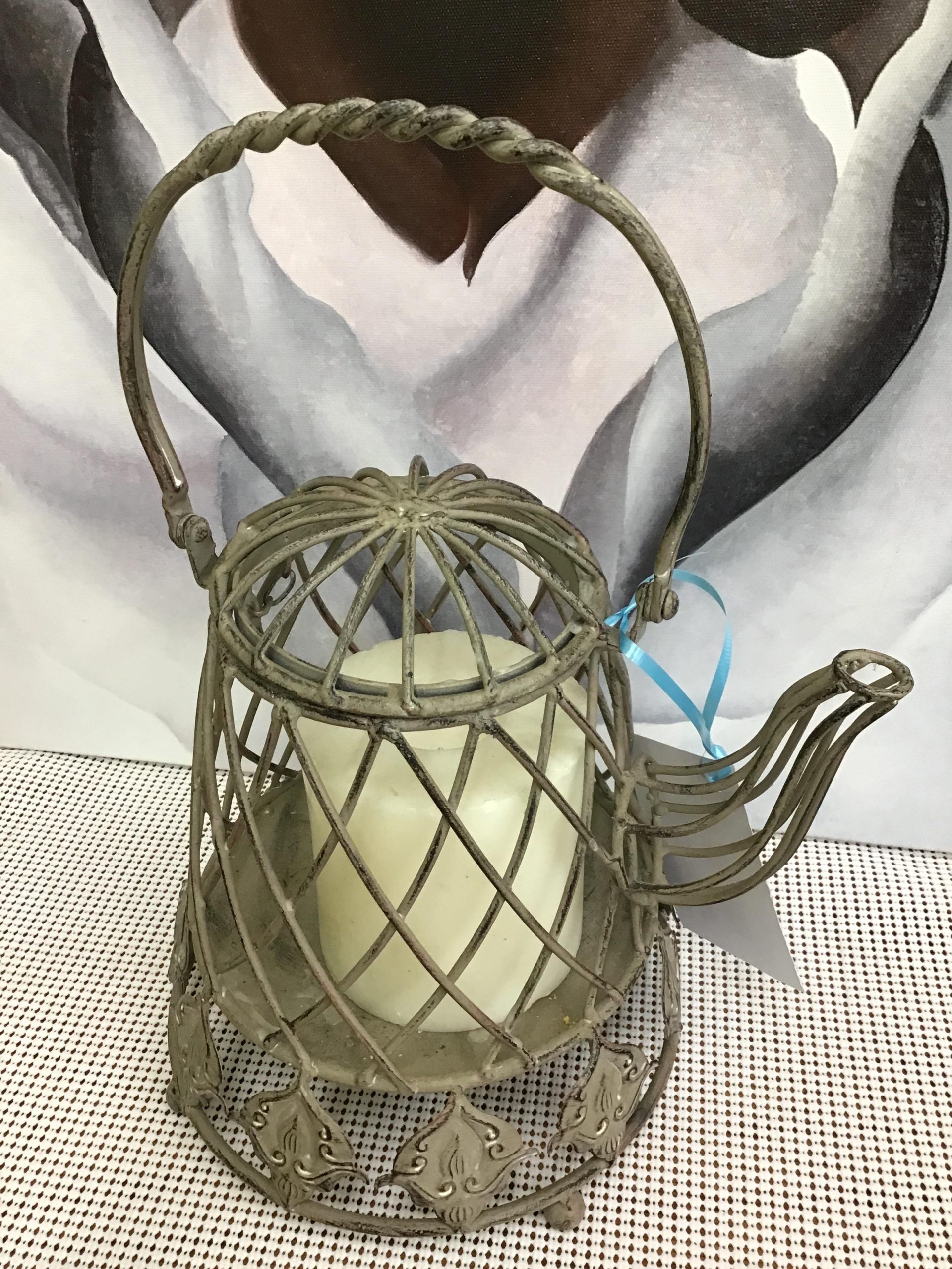 Metal Tea Pot Candle Holder