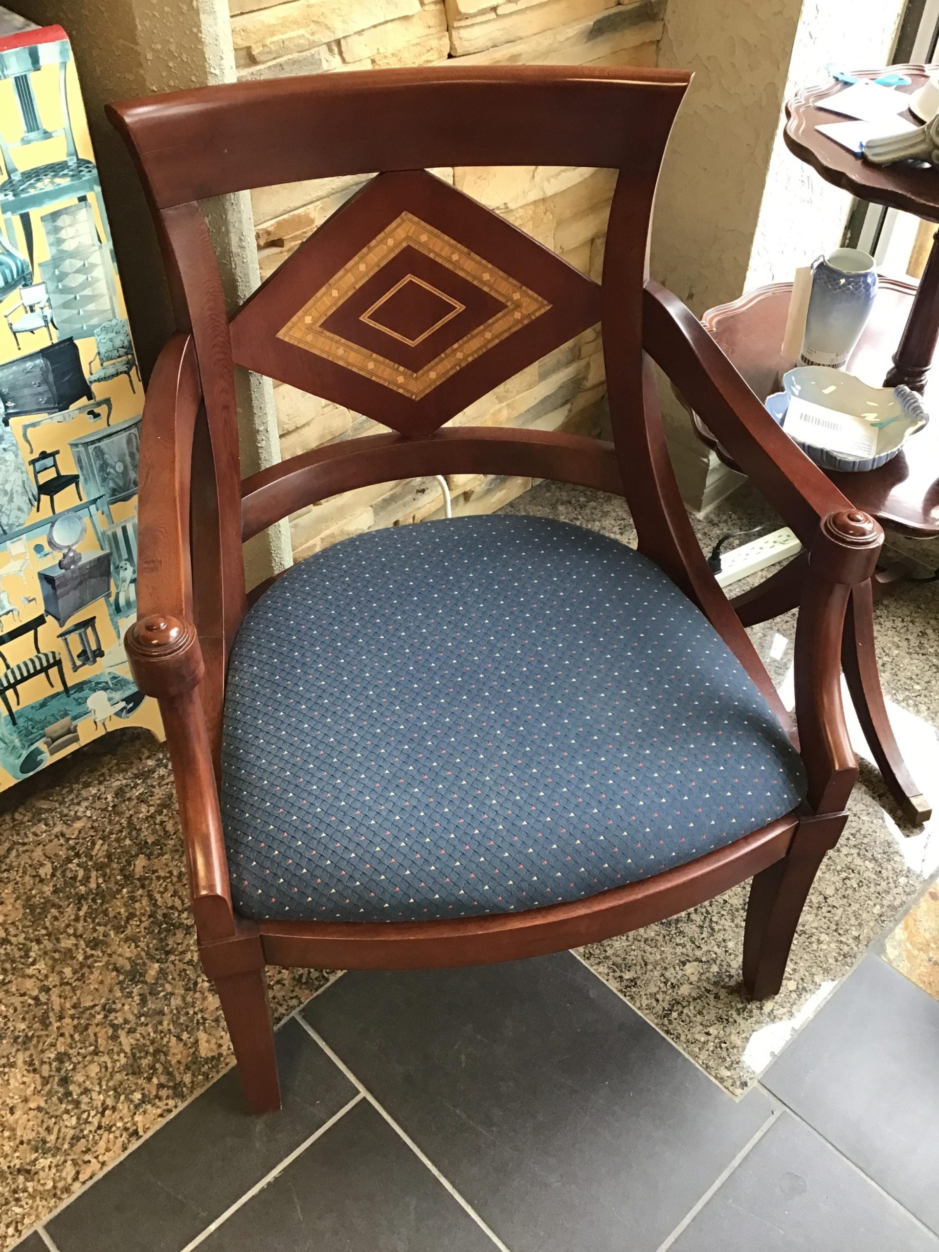 Dark Wood Low Arm Chair