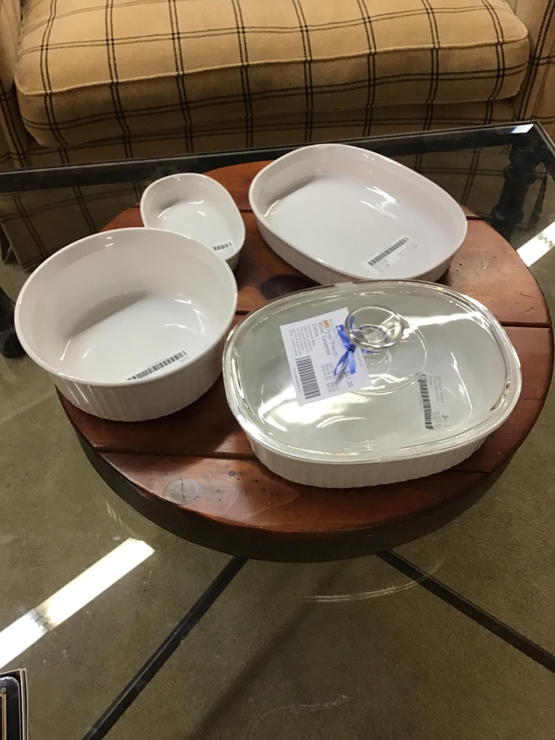 4PC Pyrex “French White” Casserole Dishes